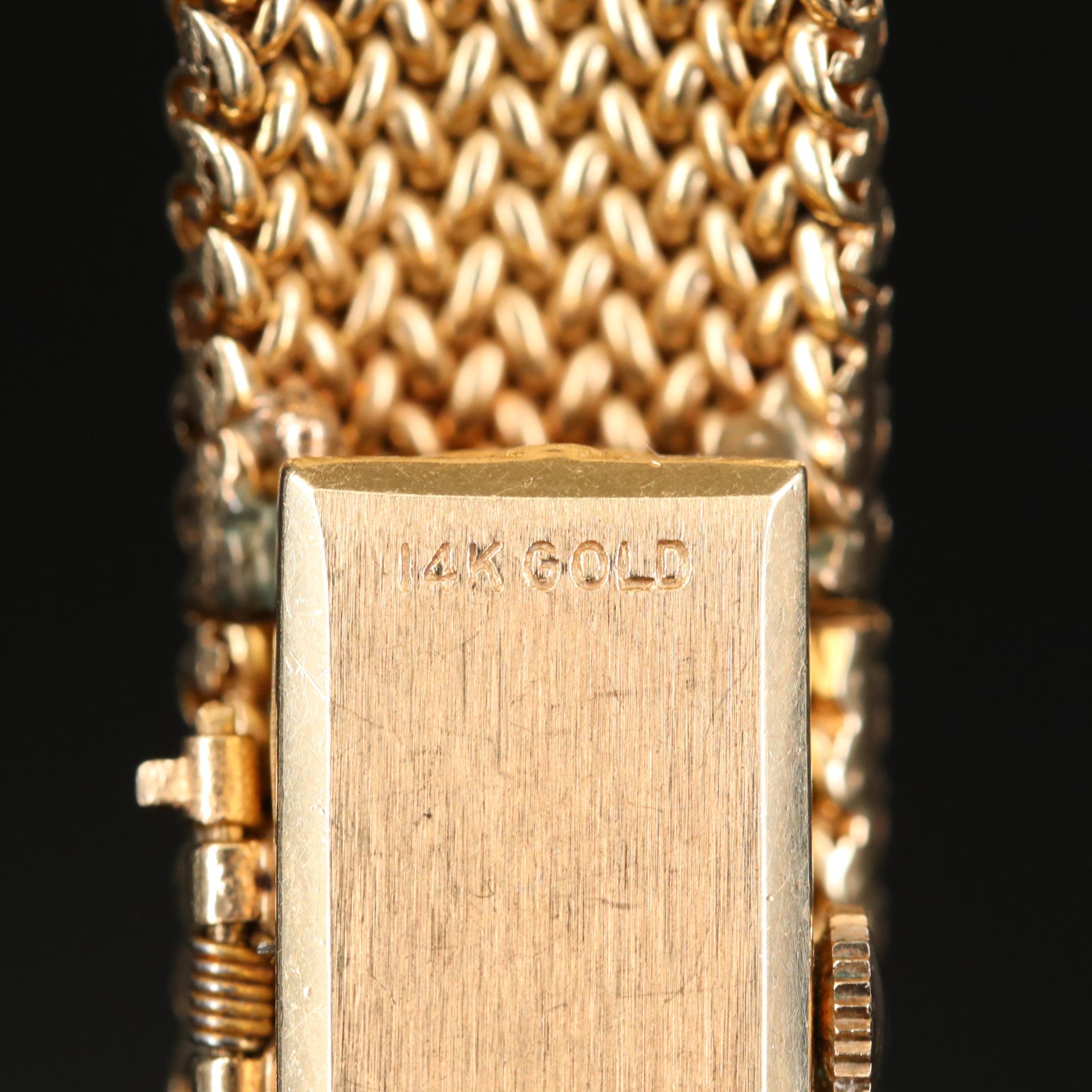 Hidden Dial Swiss Aureole 14K Yellow Gold Stem Wind Watch, Vintage