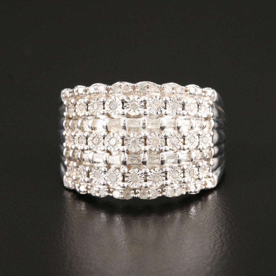 Sterling Silver Diamond Ring