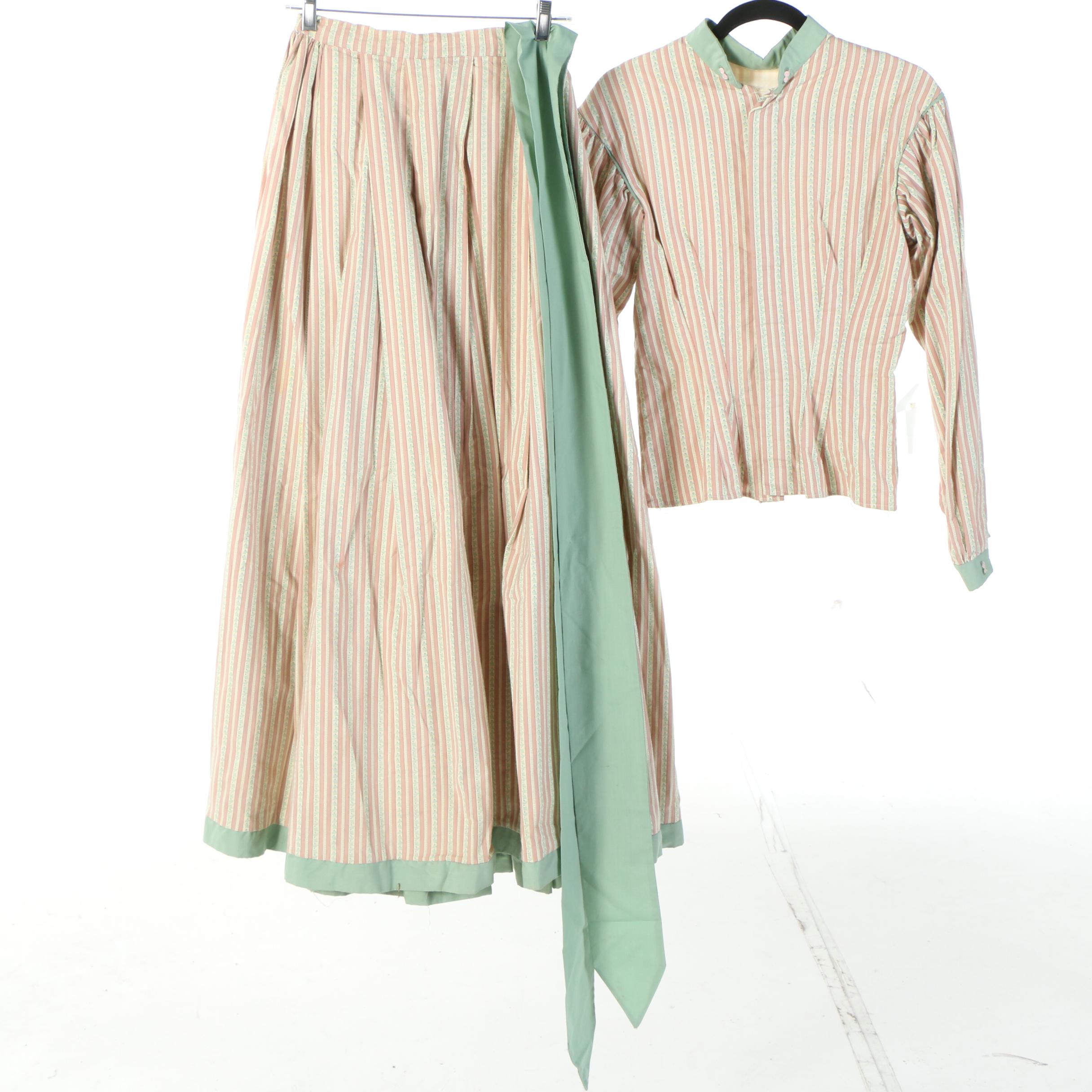 Reenactment Civil War Day Dresses with Hoop Skirt