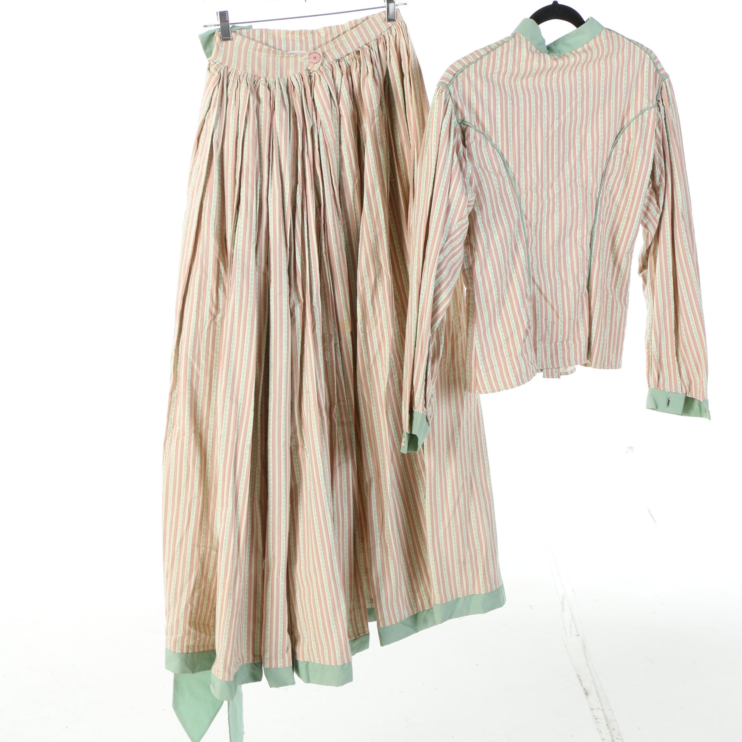 Reenactment Civil War Day Dresses with Hoop Skirt