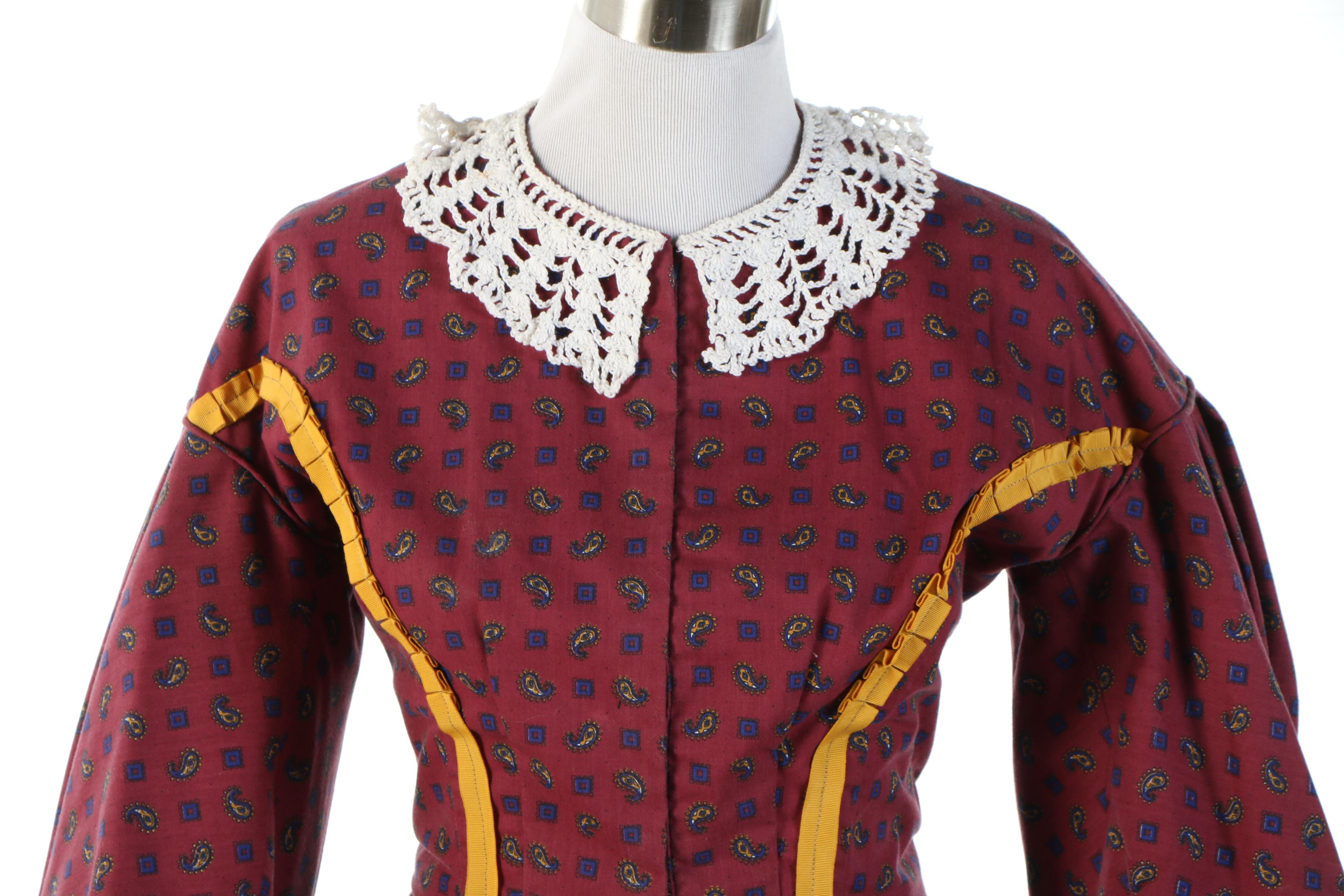 Reenactment Civil War Day Dresses with Hoop Skirt