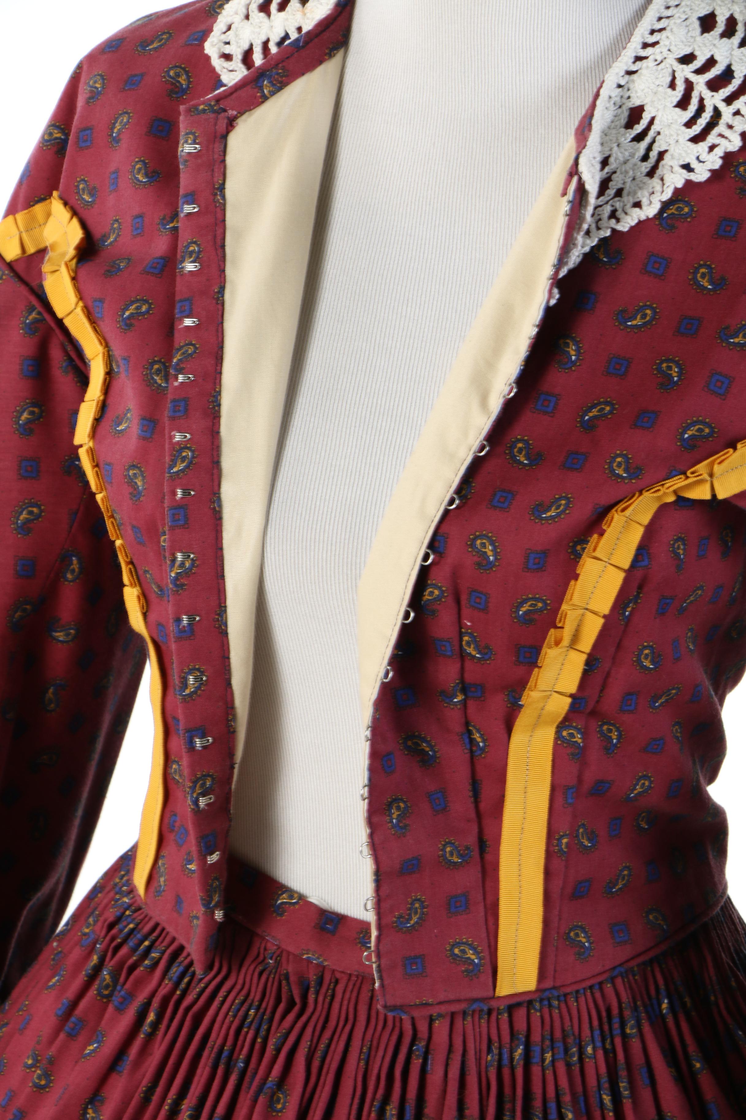 Reenactment Civil War Day Dresses with Hoop Skirt