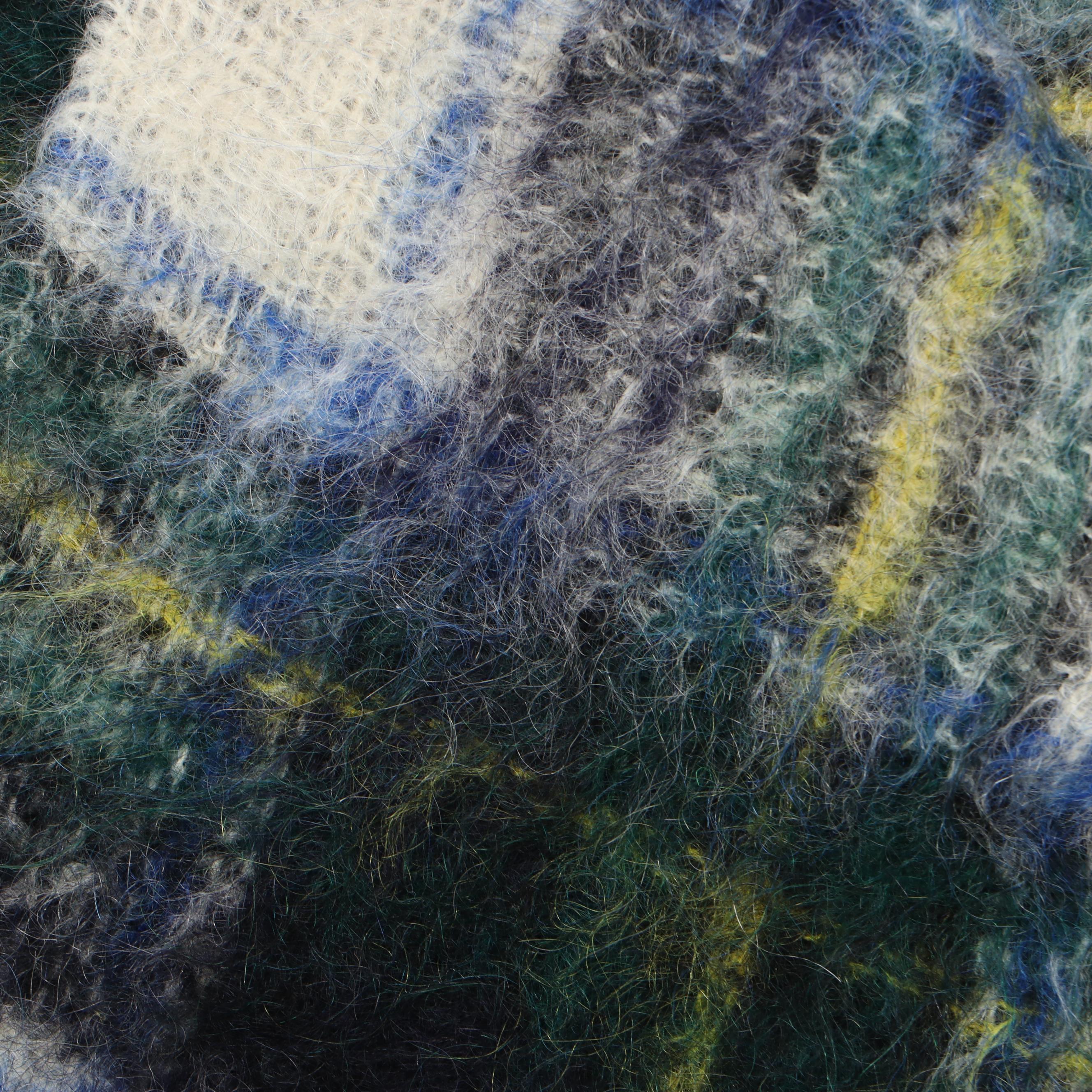 Scottish Burns Country Tartan Plaid Wool Blanket With Mohair Scarf, Vintage