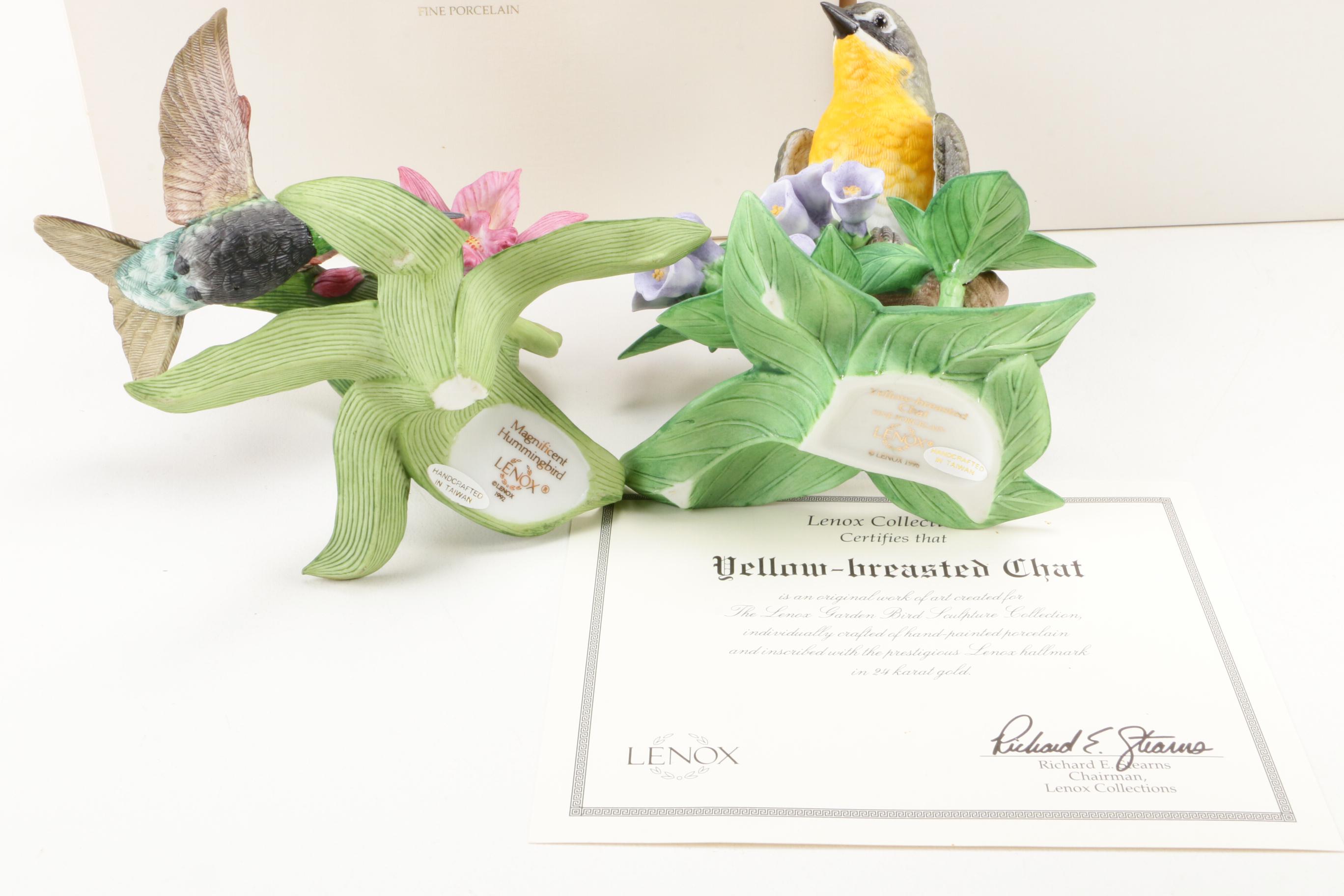 Lenox "Garden Bird Sculpture Collection" Porcelain Figurines