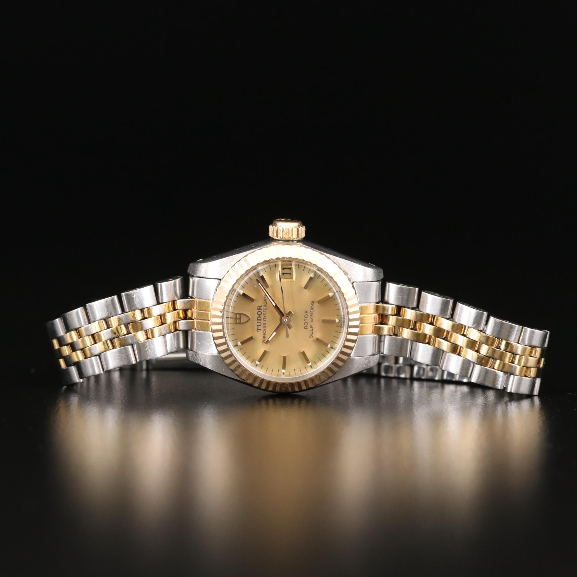 Tudor Princess Oysterdate 14K Gold and Stainless Steel Watch, 1992