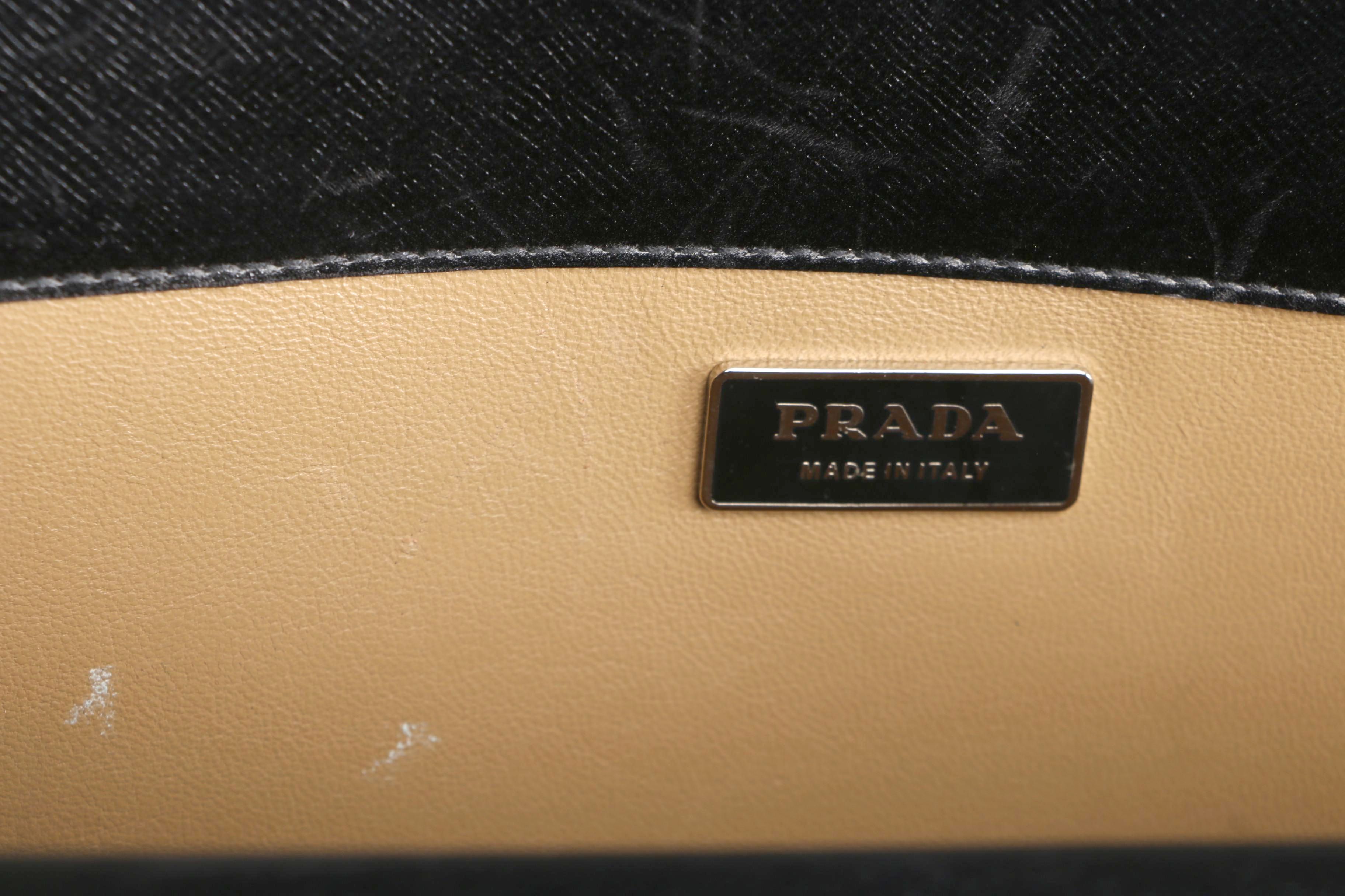 Prada Black Saffiano Leather Squeeze Lock Briefcase