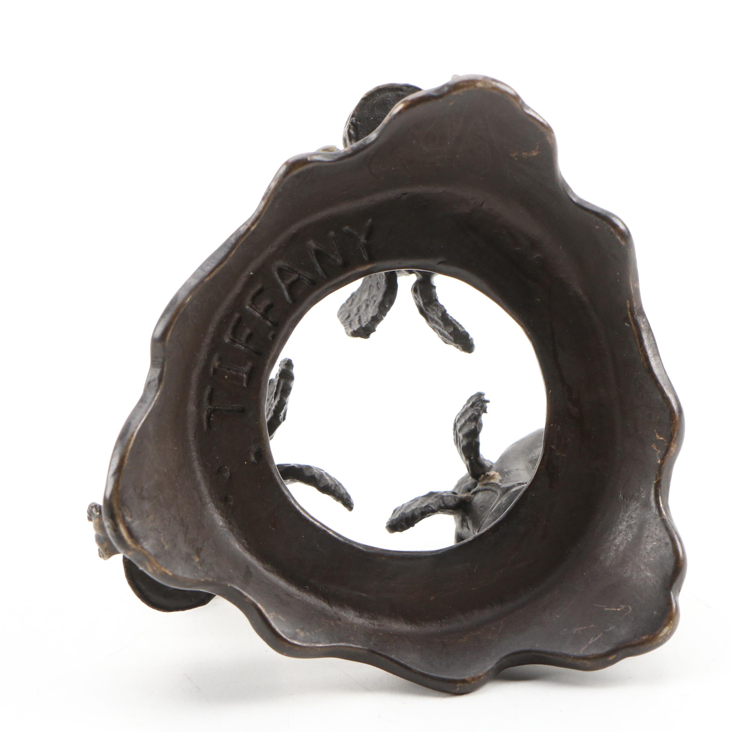 Cast Metal Dragon Figurine and Putti Base