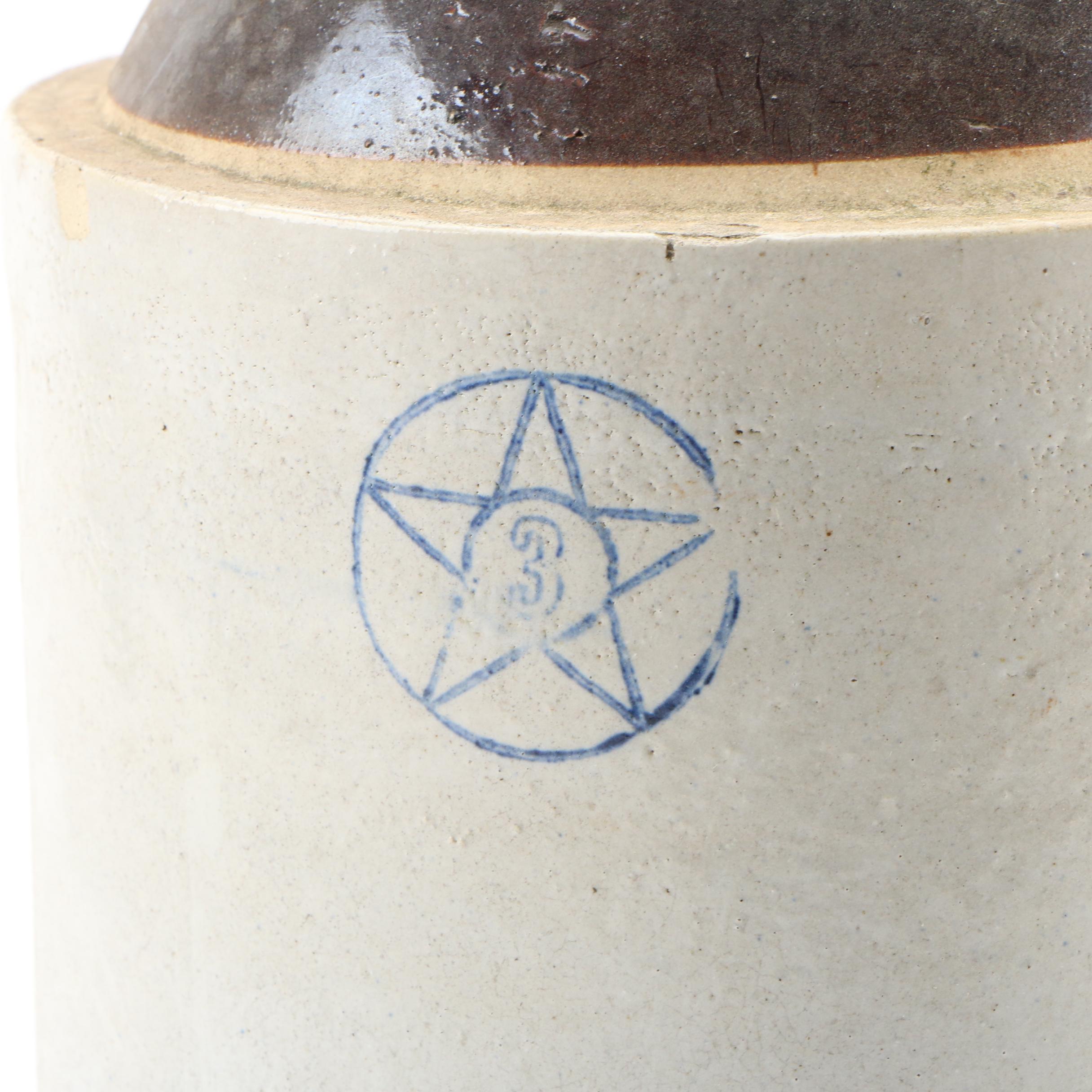 Stoneware 3 Gallon Jug and Stoneware Crock, Vintage