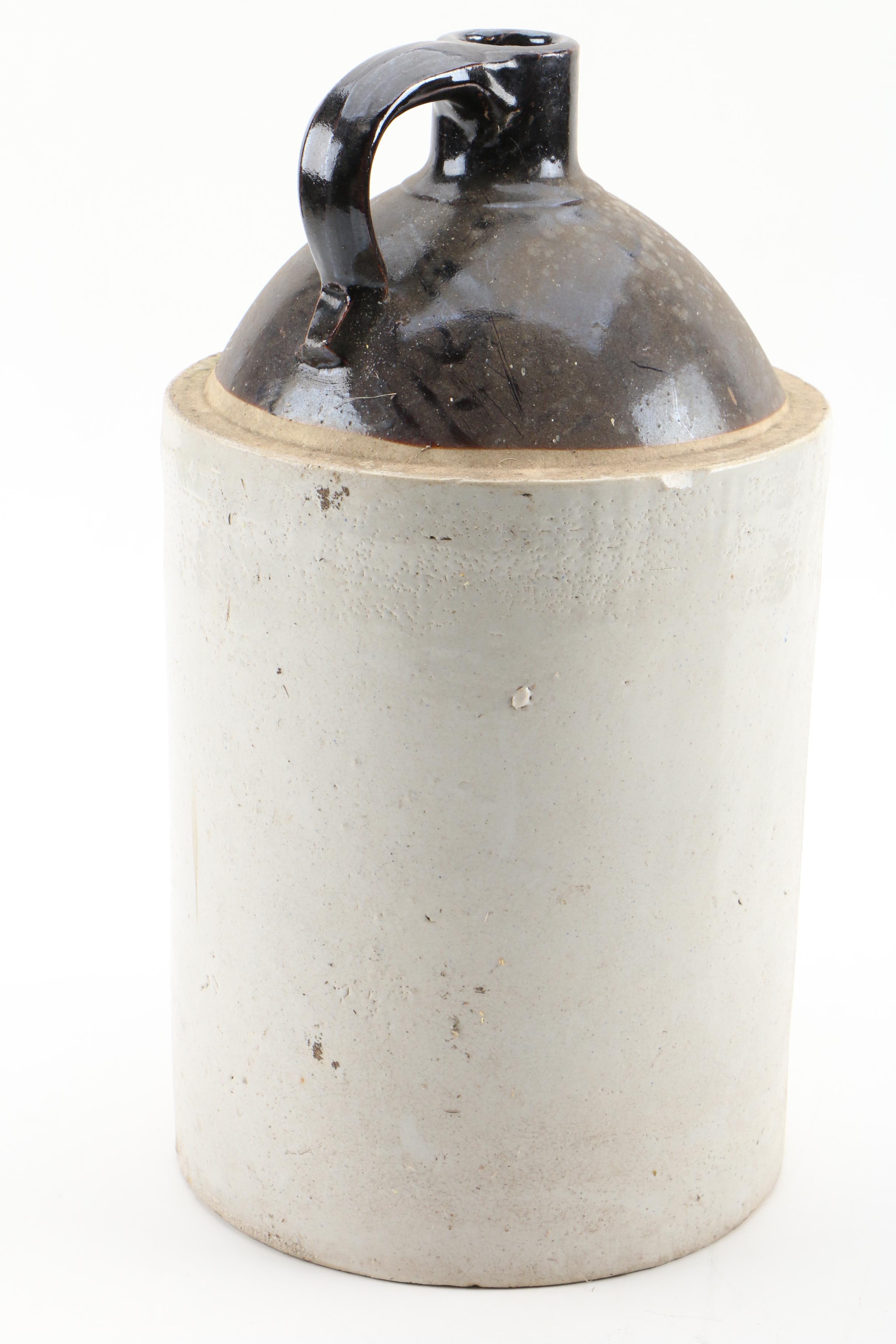 Stoneware 3 Gallon Jug and Stoneware Crock, Vintage