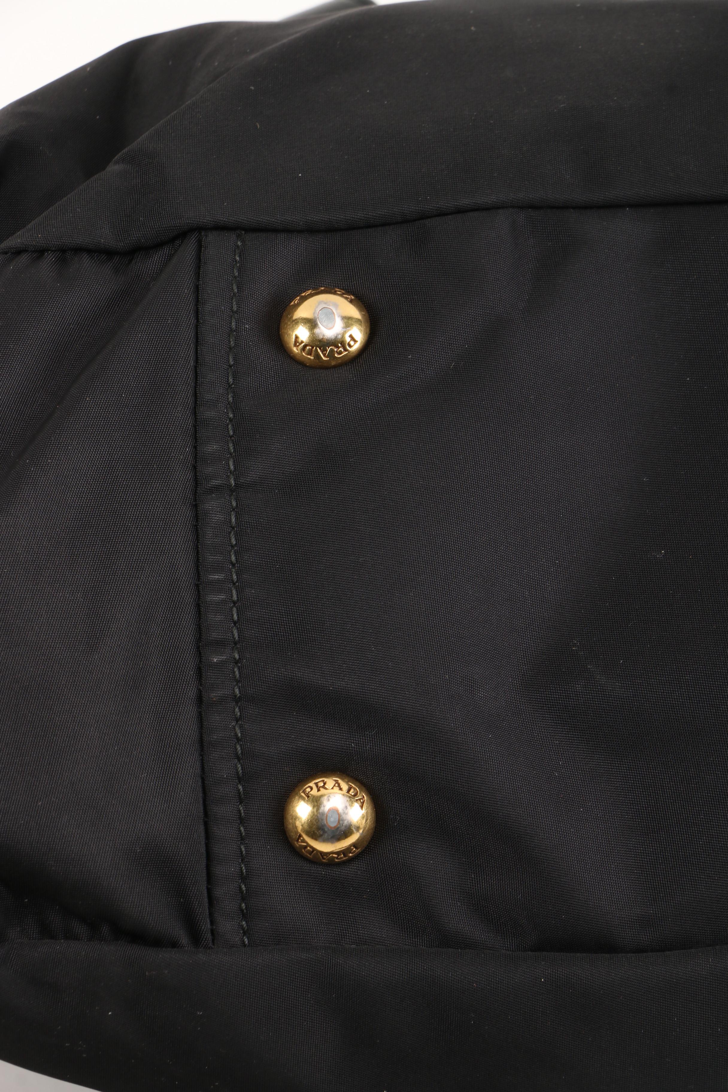 Prada Convertible Satchel in Black Tessuto Nylon with Leather Trim