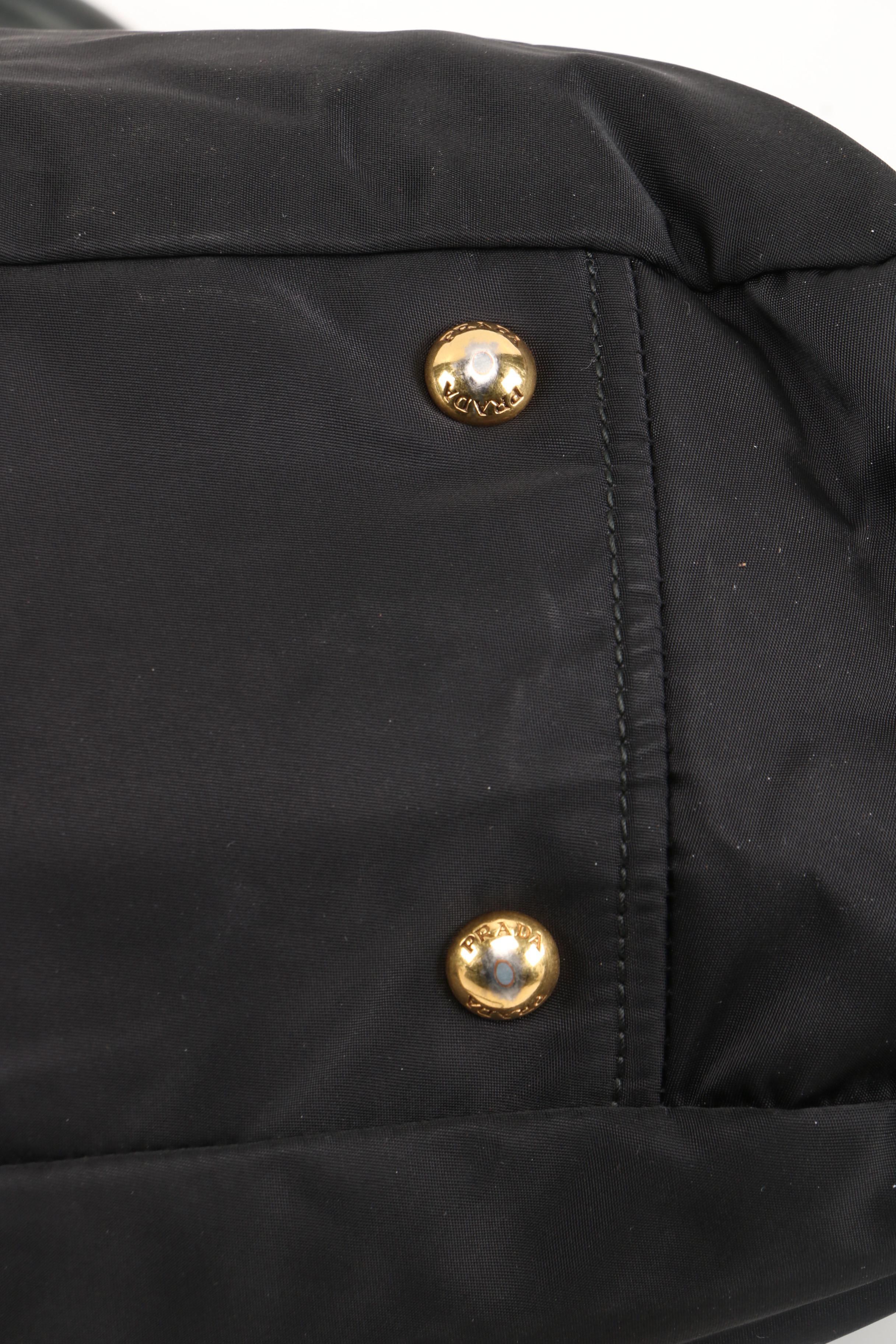 Prada Convertible Satchel in Black Tessuto Nylon with Leather Trim