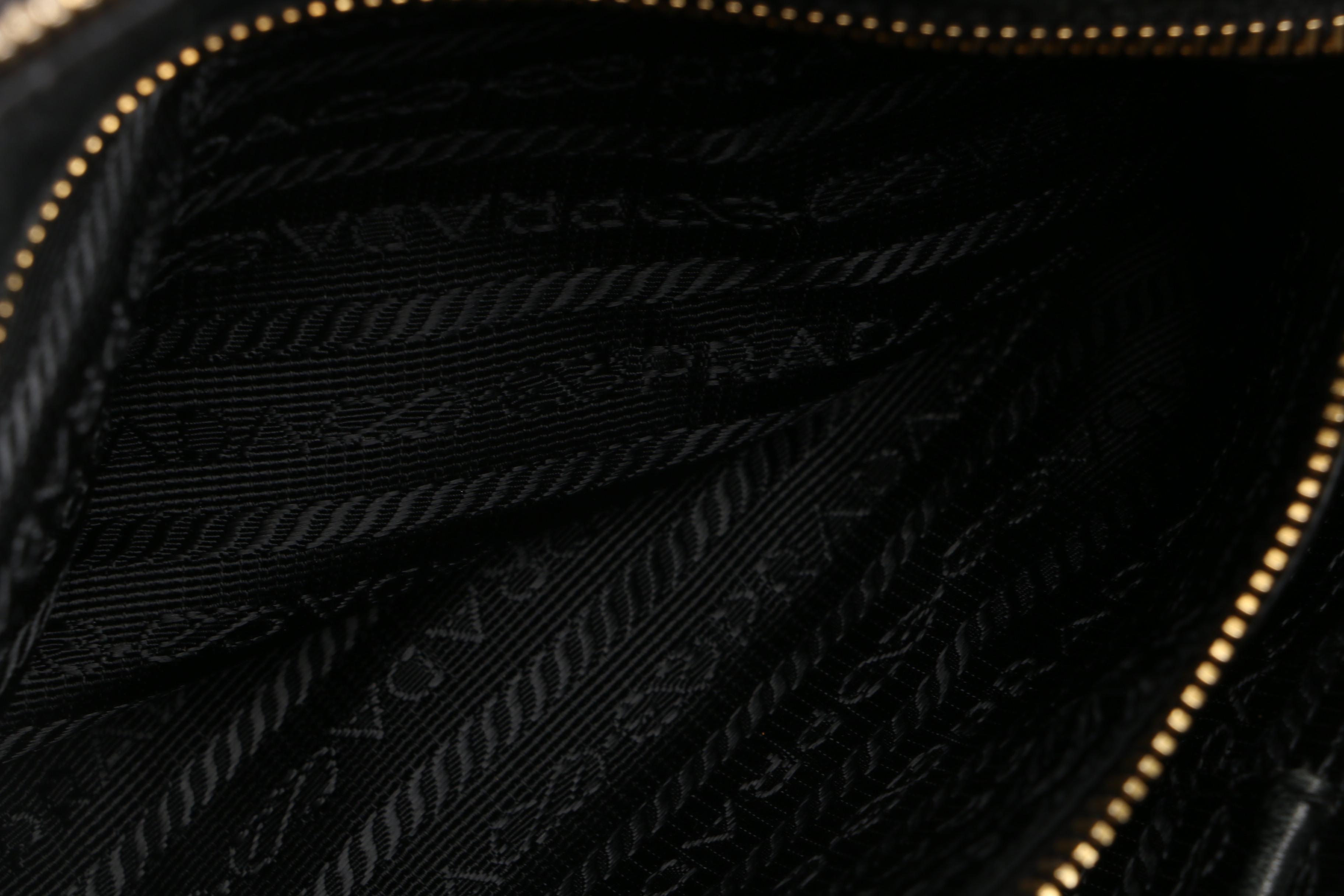 Prada Convertible Satchel in Black Tessuto Nylon with Leather Trim