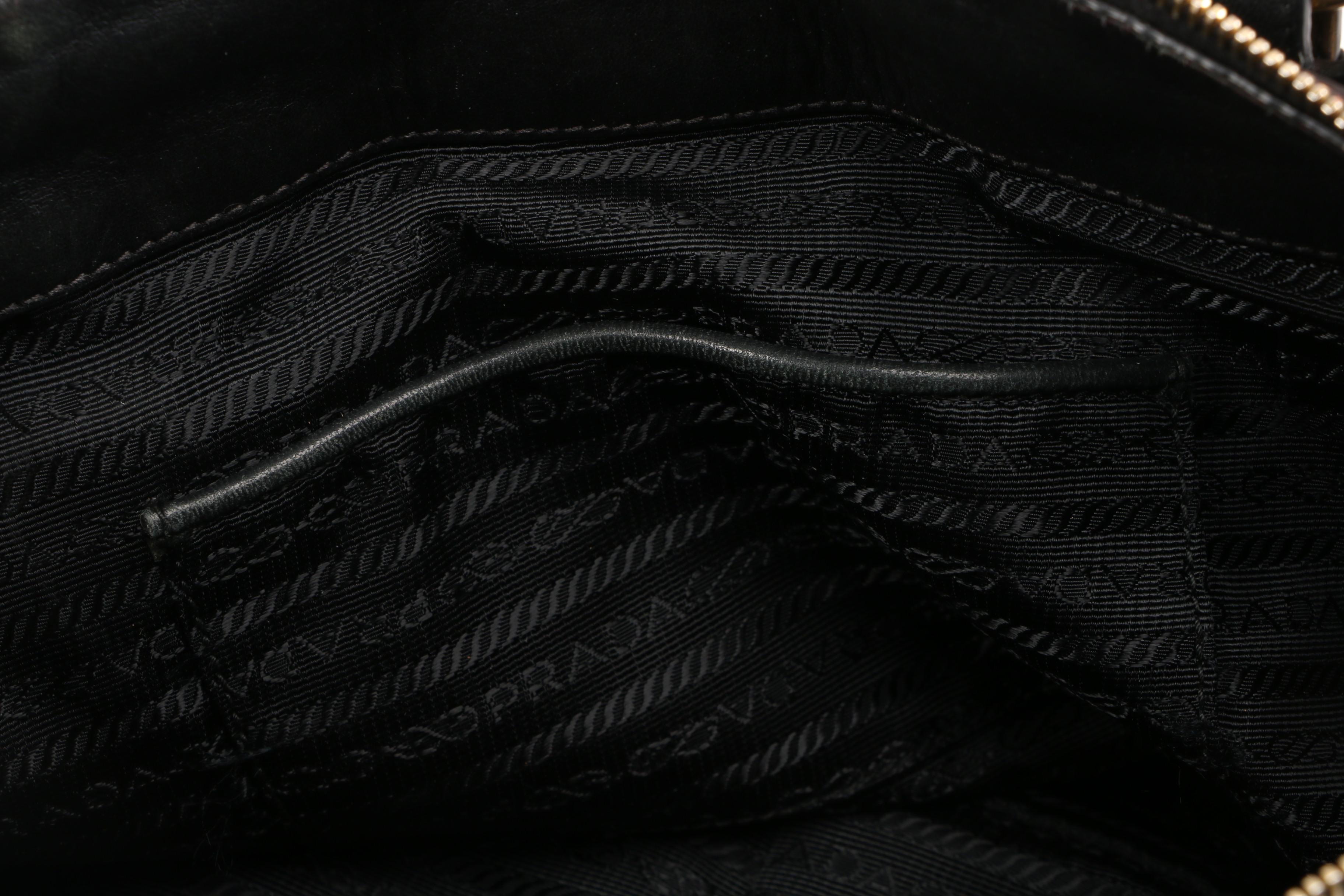 Prada Convertible Satchel in Black Tessuto Nylon with Leather Trim