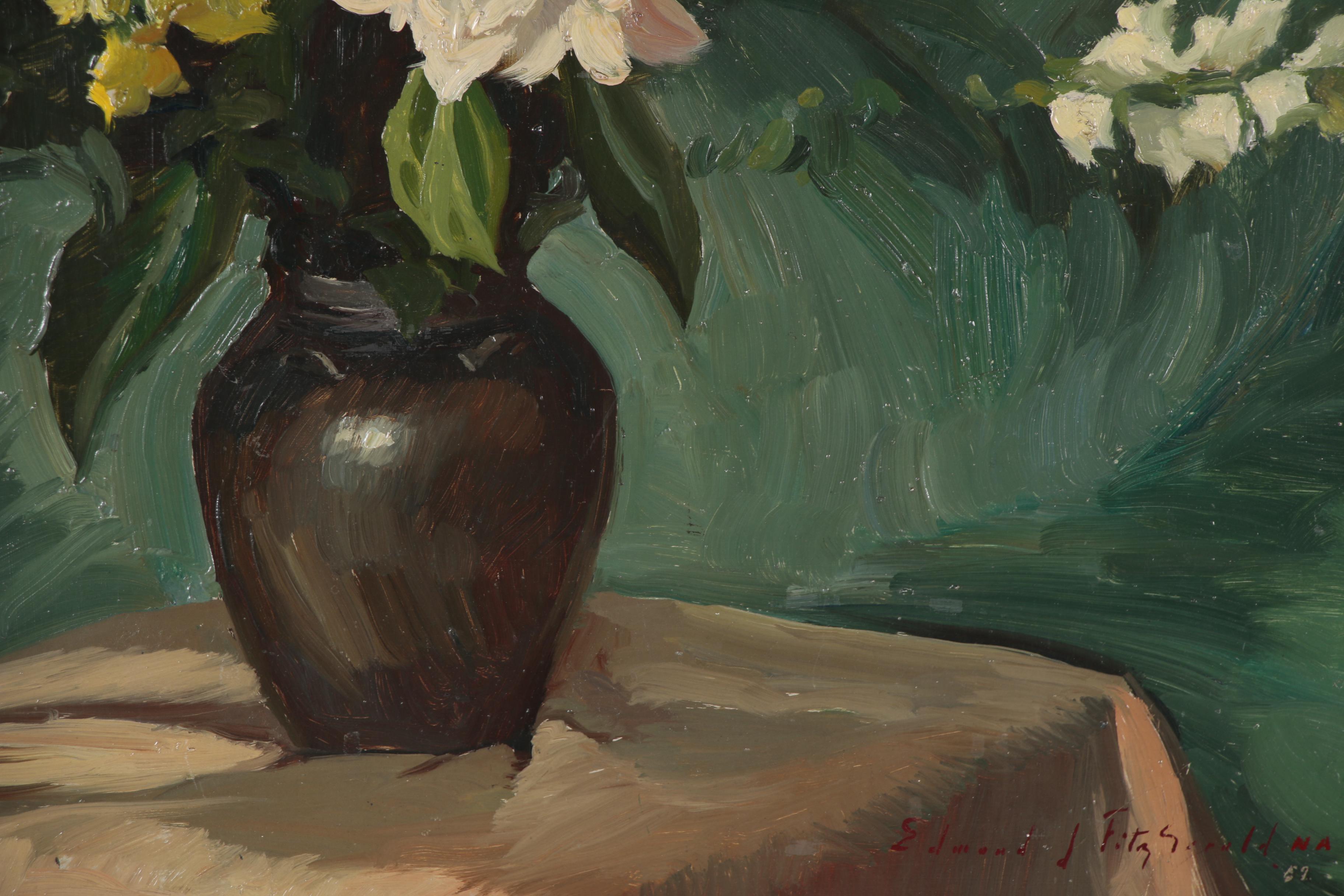 Edmond J. Fitzgerald Still Life Oil Painting, Mid 20th Century
