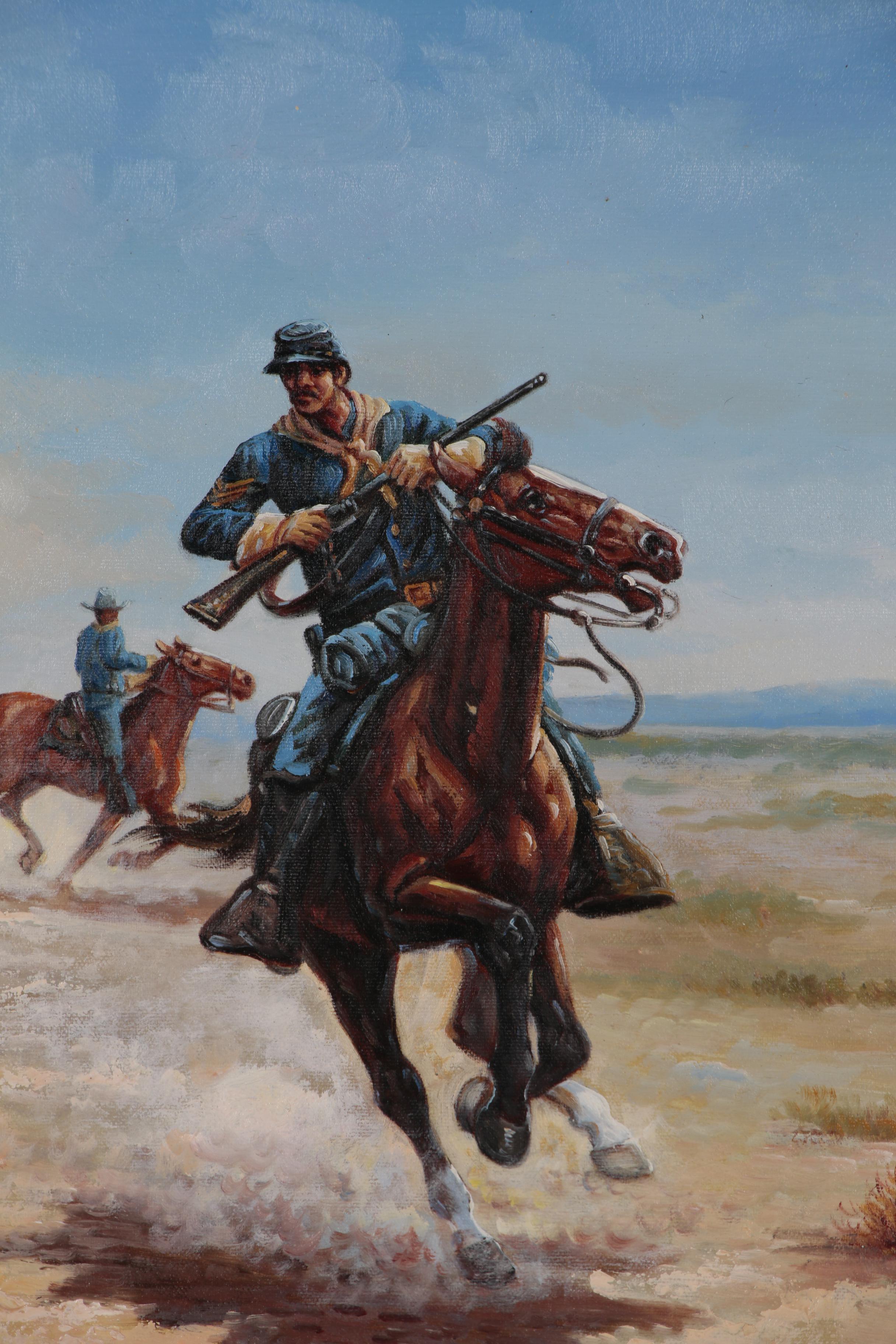 John Stanford Oil Painting of Stage Coach Scene