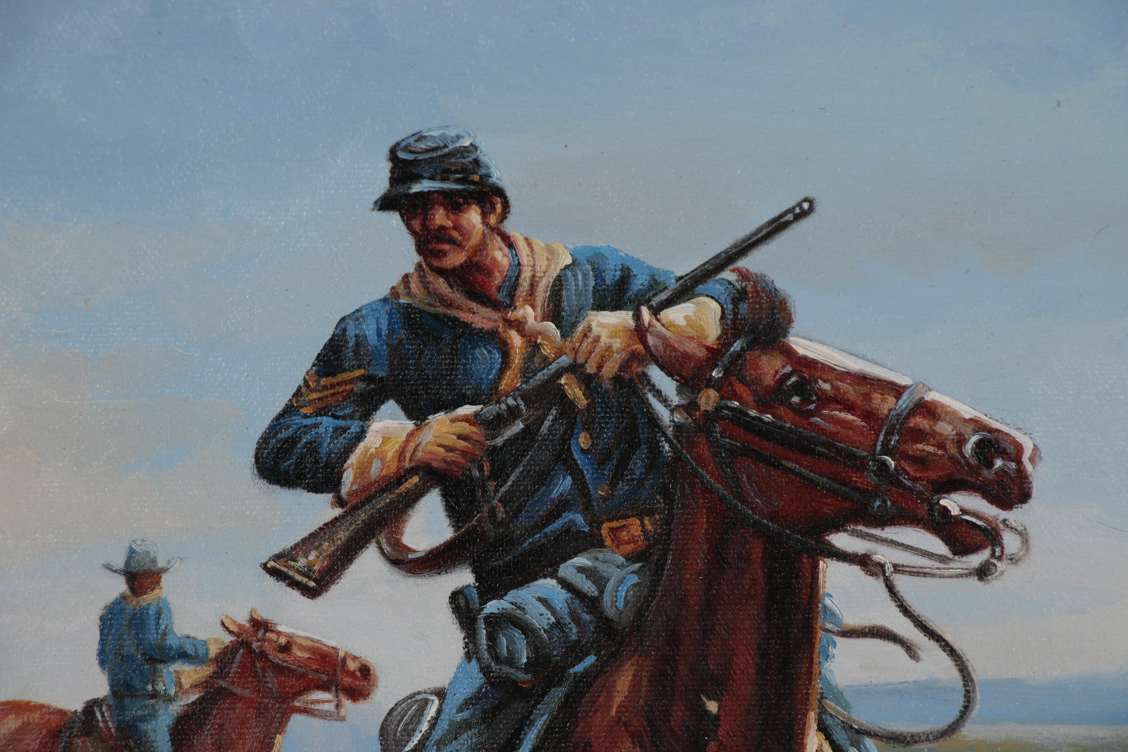 John Stanford Oil Painting of Stage Coach Scene