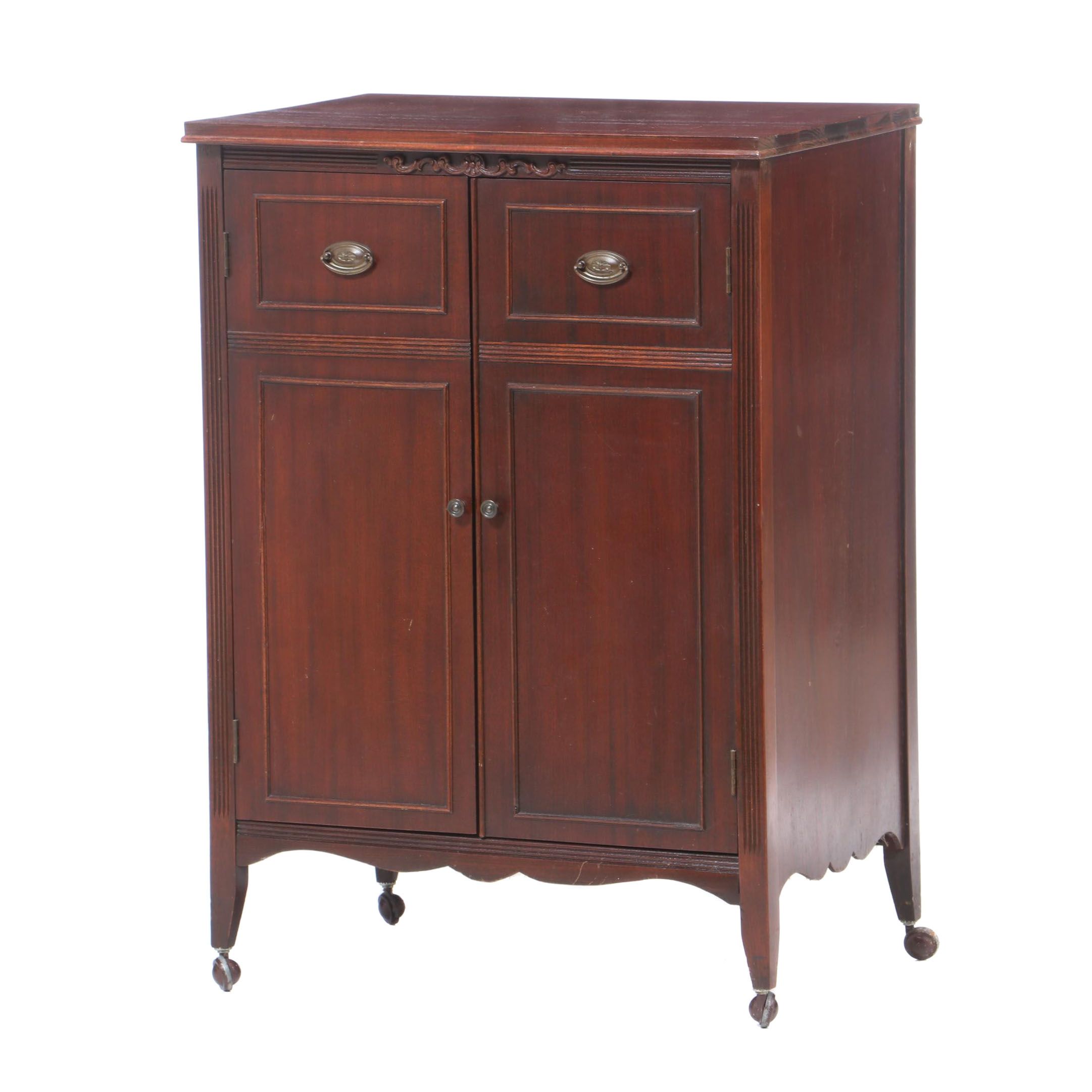 Duncan Phyfe Style Mahogany Record Cabinet, circa 1950