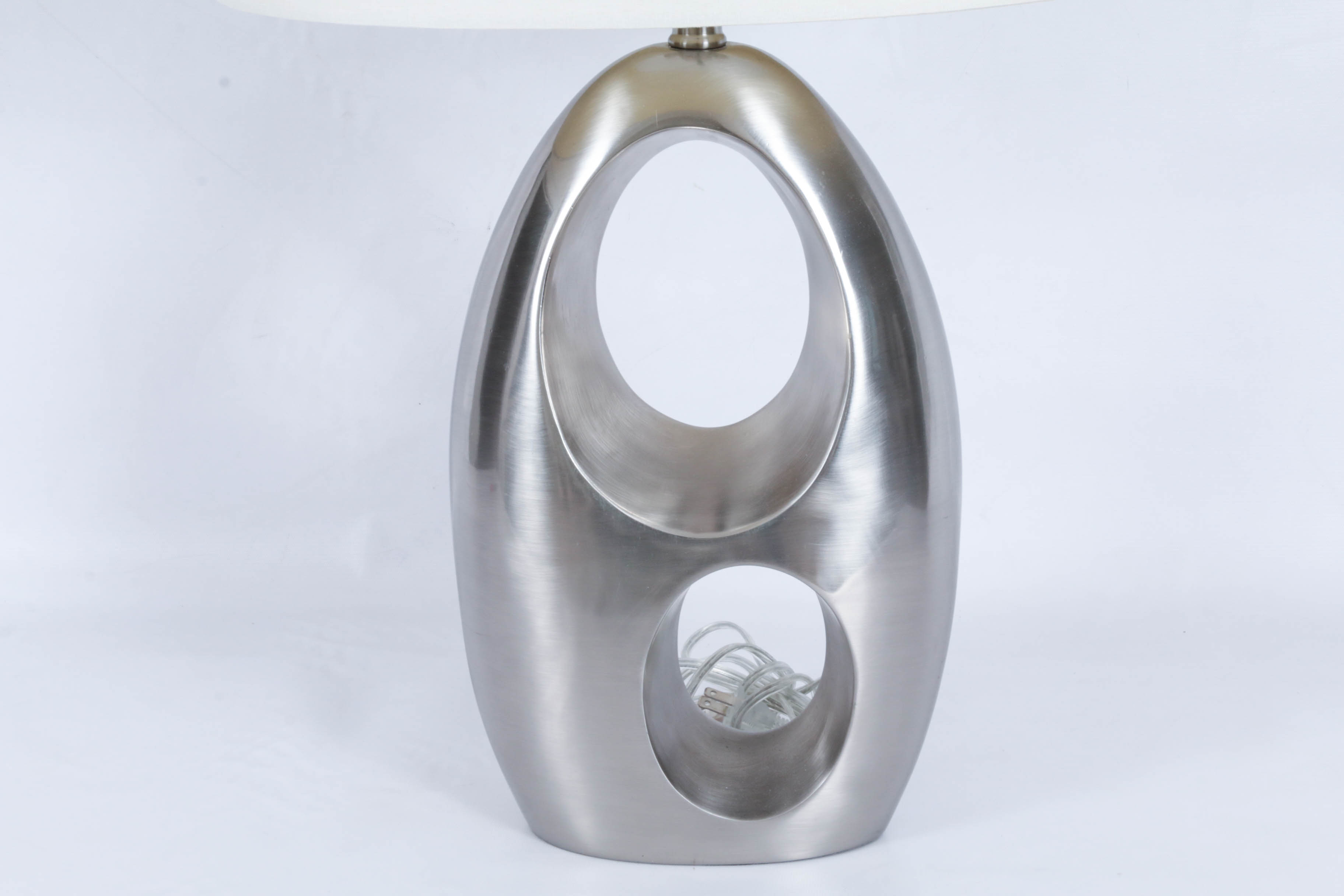 Anthony California Inc. Modern Brushed Chrome Table Lamp