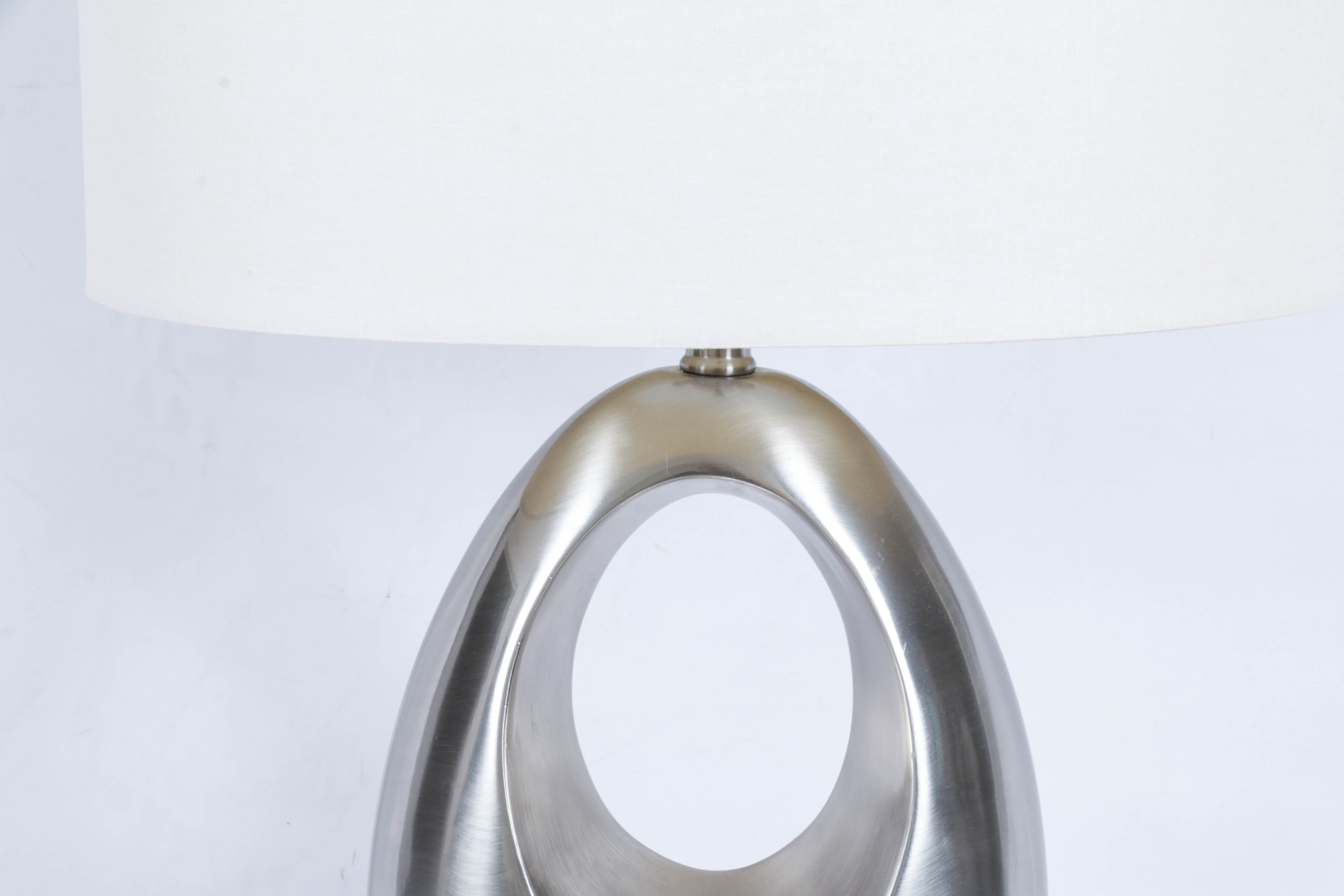 Anthony California Inc. Modern Brushed Chrome Table Lamp