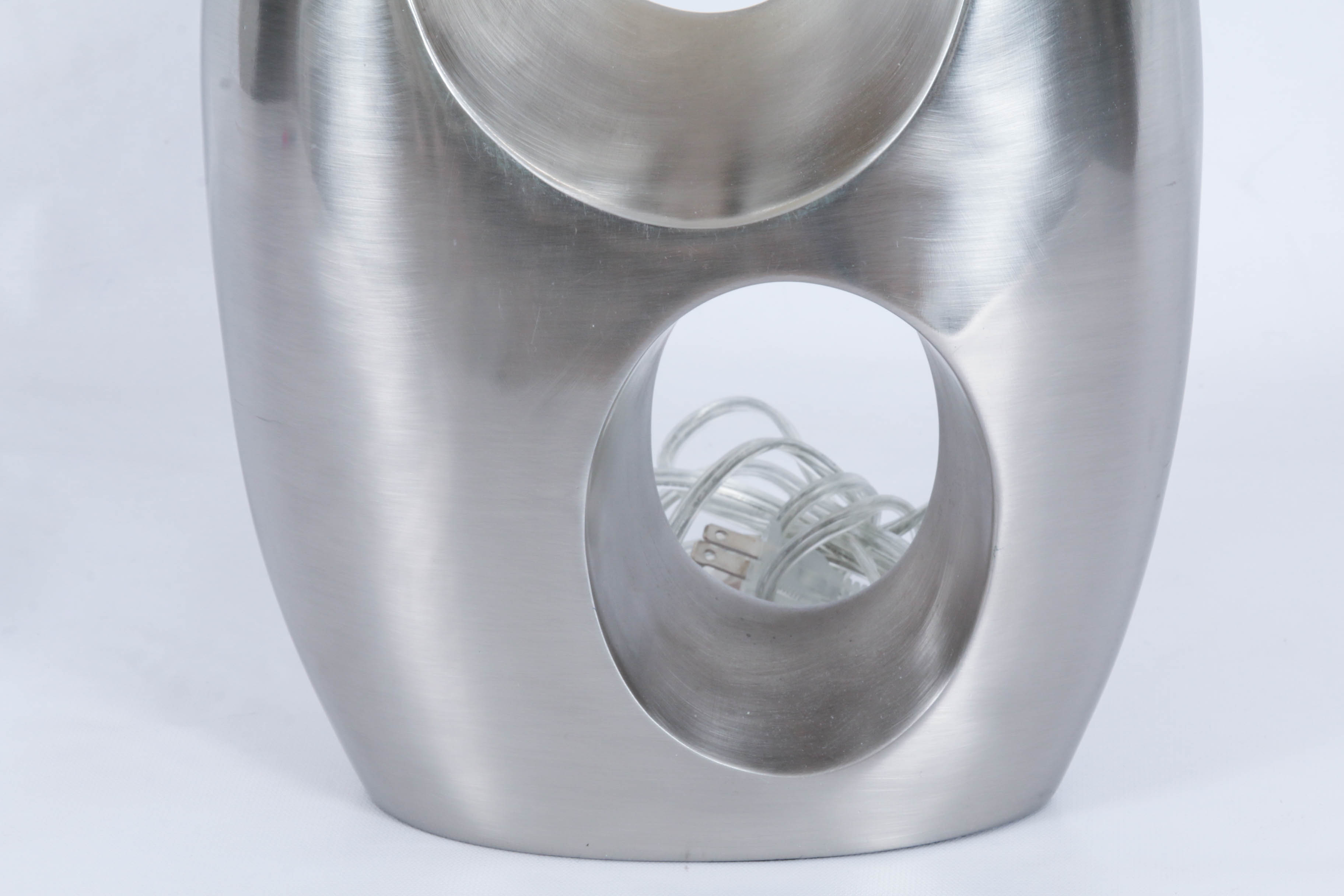 Anthony California Inc. Modern Brushed Chrome Table Lamp