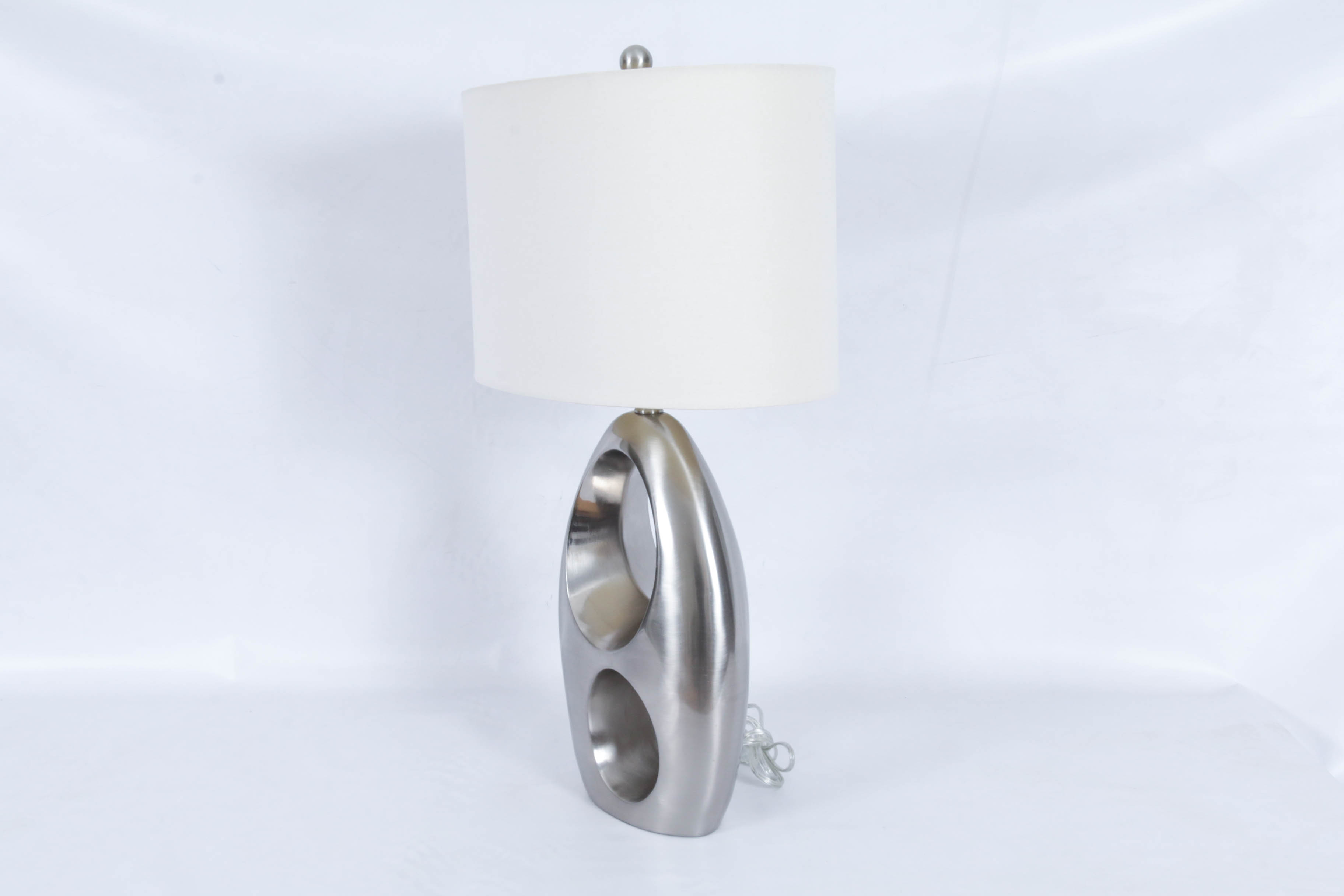 Anthony California Inc. Modern Brushed Chrome Table Lamp