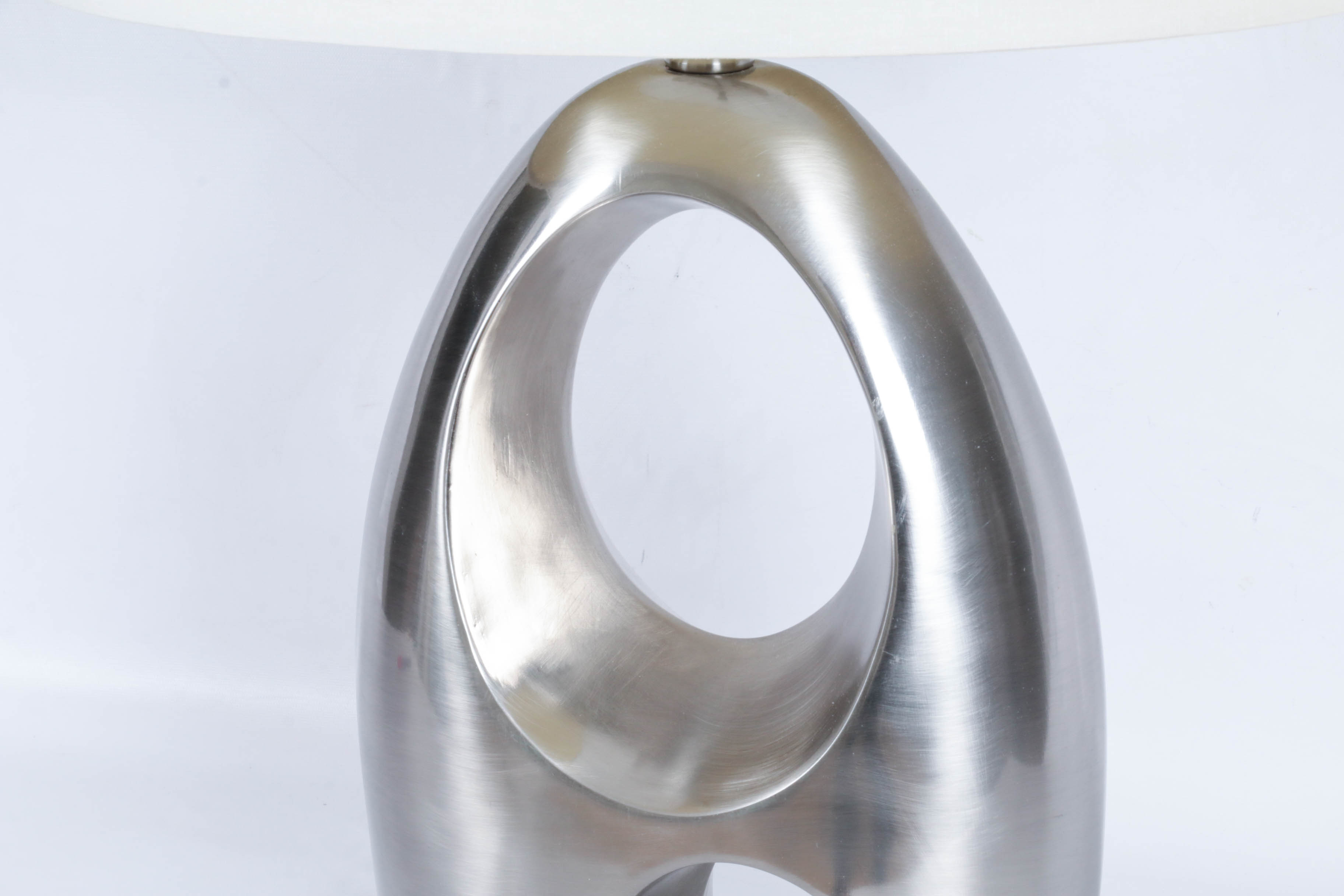 Anthony California Inc. Modern Brushed Chrome Table Lamp