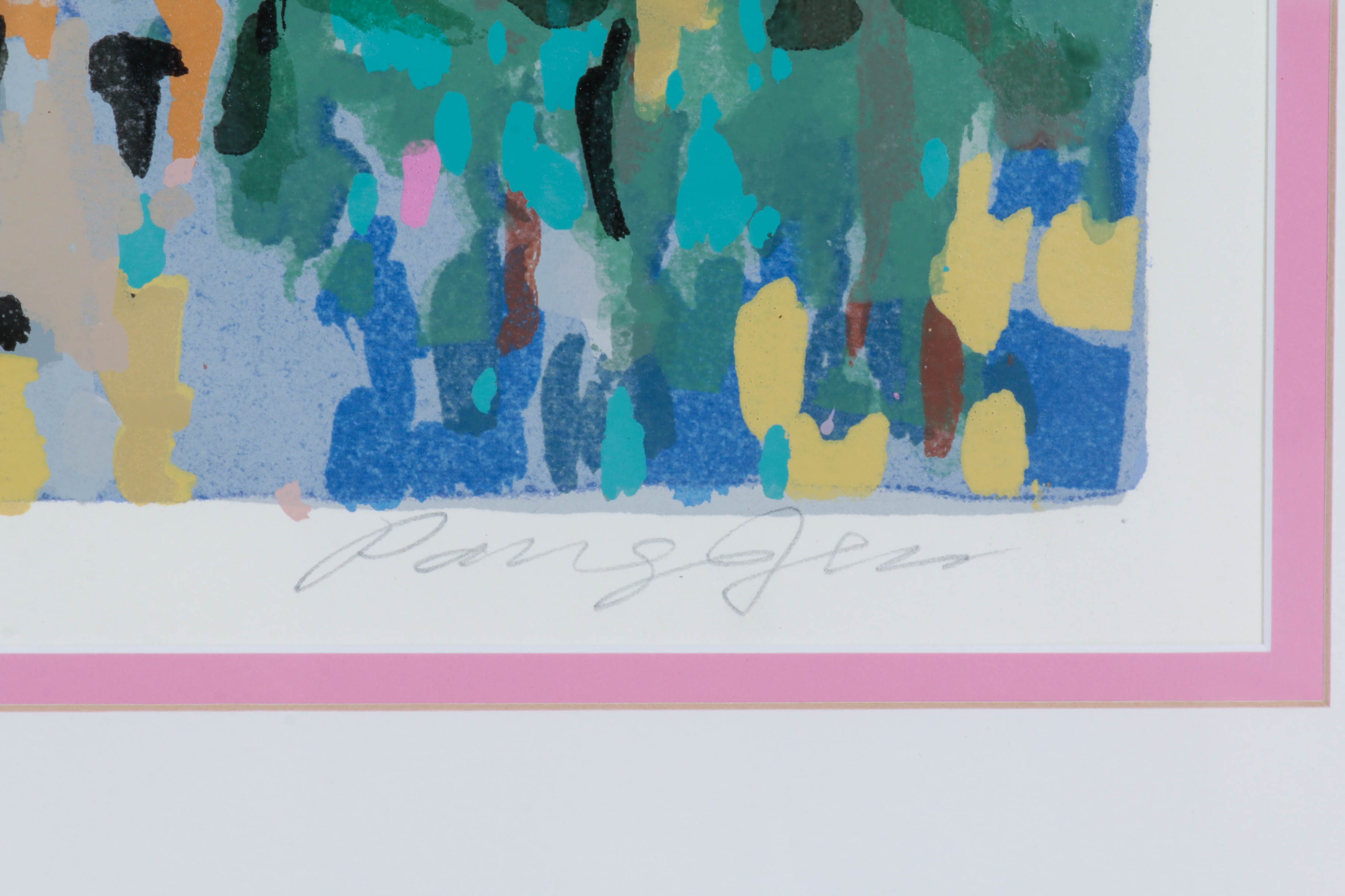 Pang Jen Serigraph "Pink Cruise and Green Mountains"