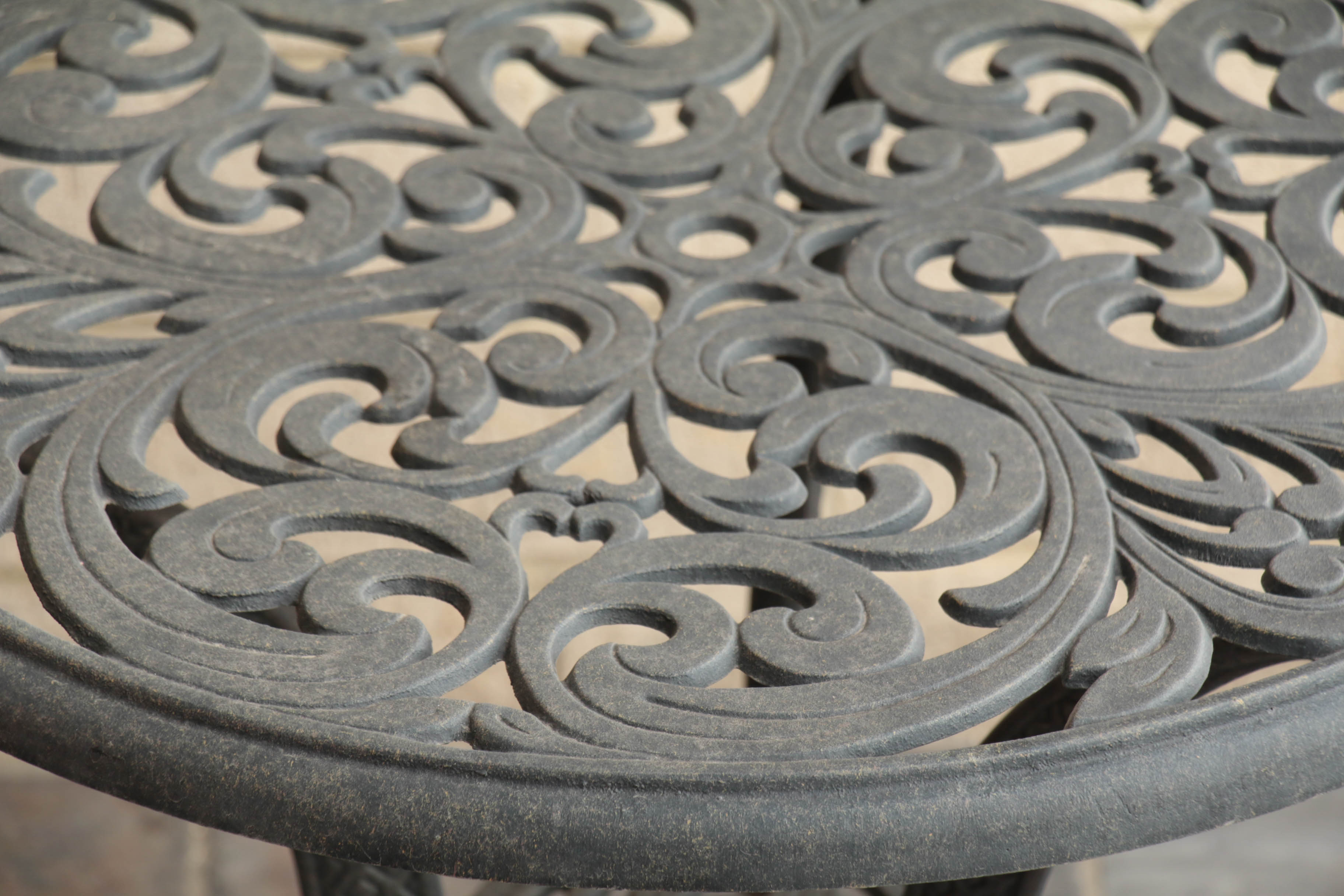 Meadowcraft Wrought Iron Chaise Lounge and Side Table