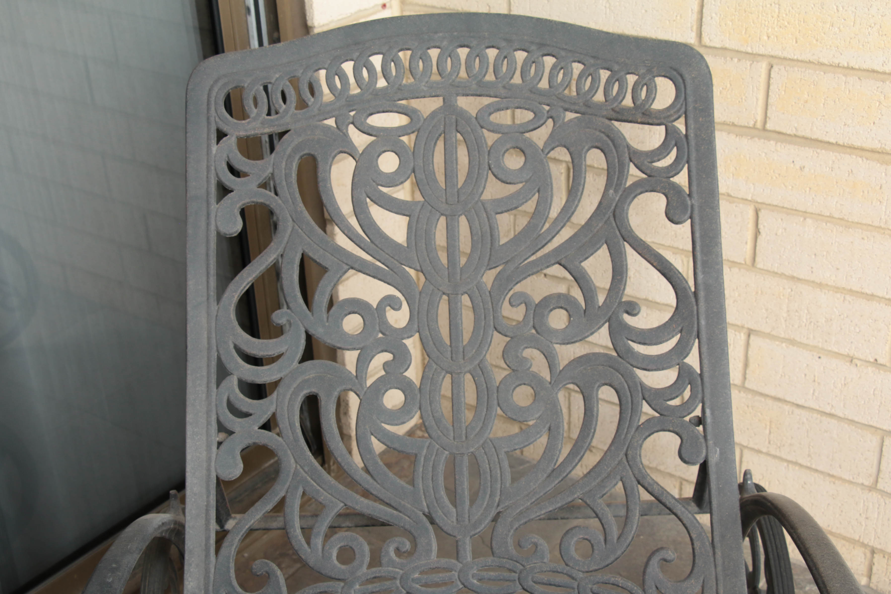 Meadowcraft Wrought Iron Chaise Lounge and Side Table