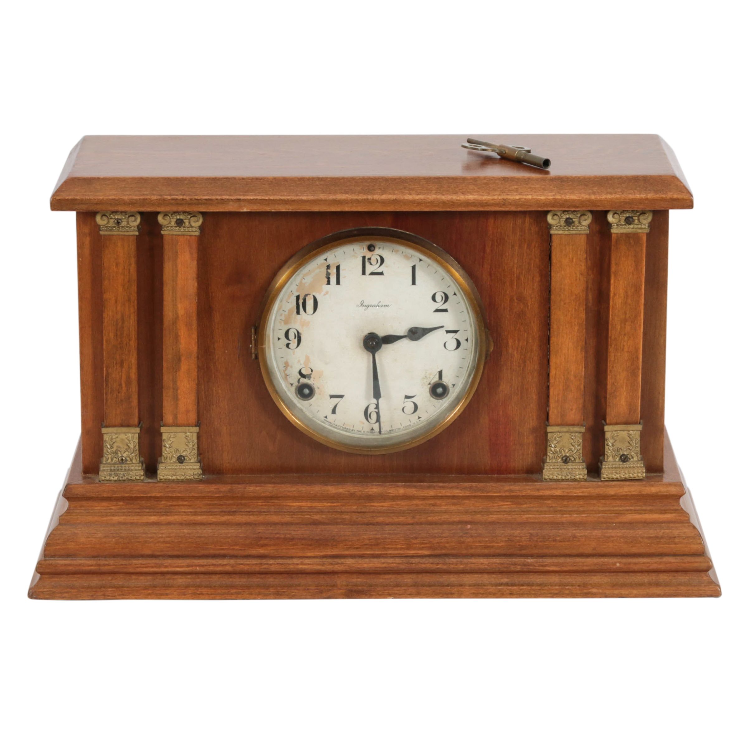 E. Ingraham & Co. Oak "Howard" Mantel Clock, Early 20th Century