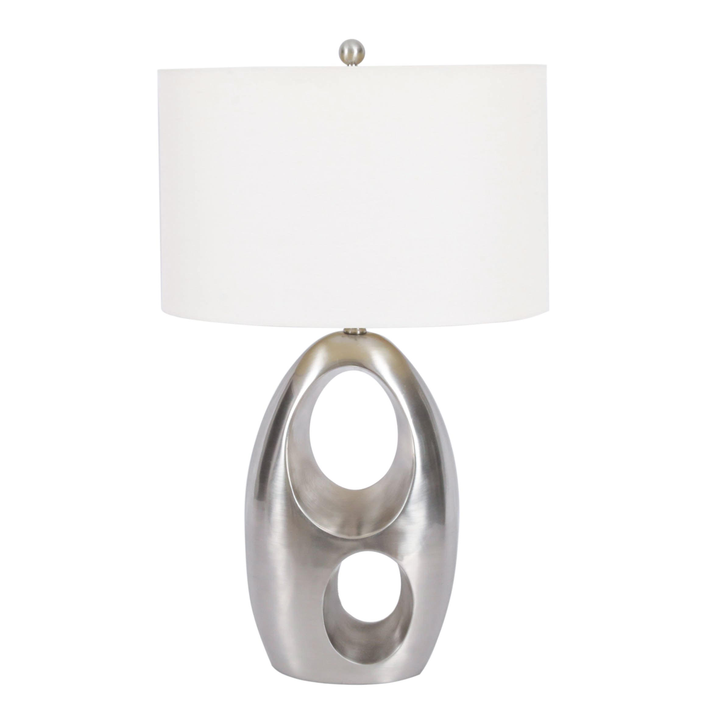 Anthony California Inc. Modern Brushed Chrome Table Lamp
