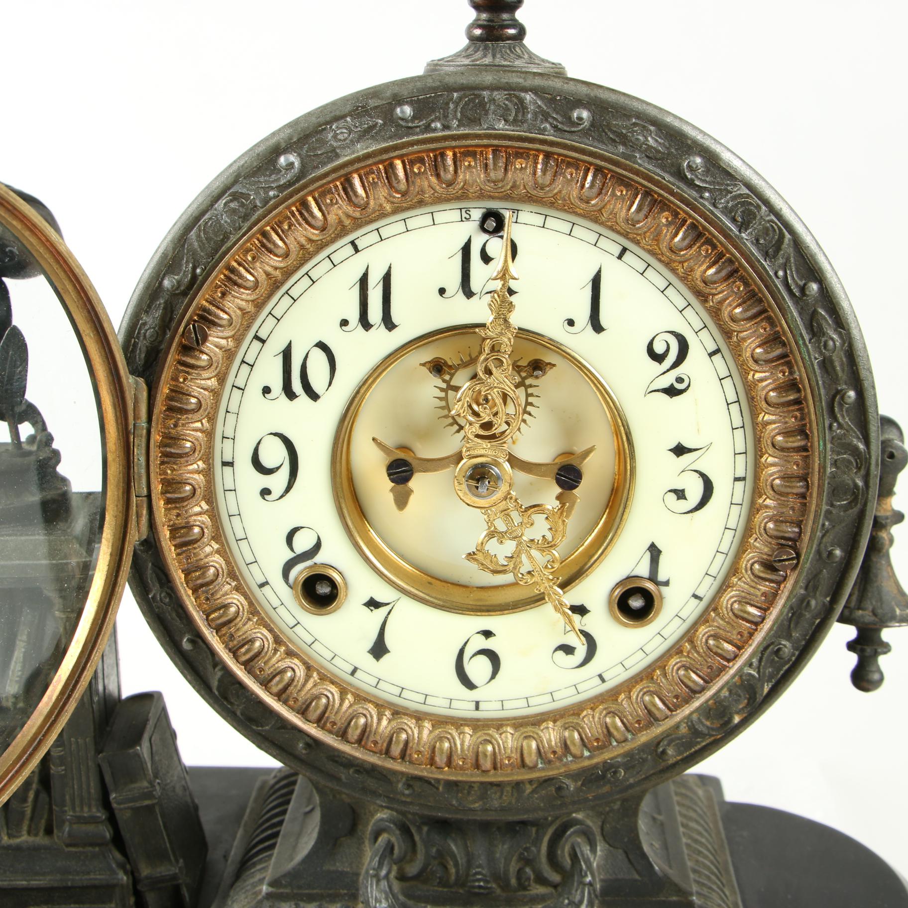 Ansonia Figural Mantle Clock of Isaac Newton