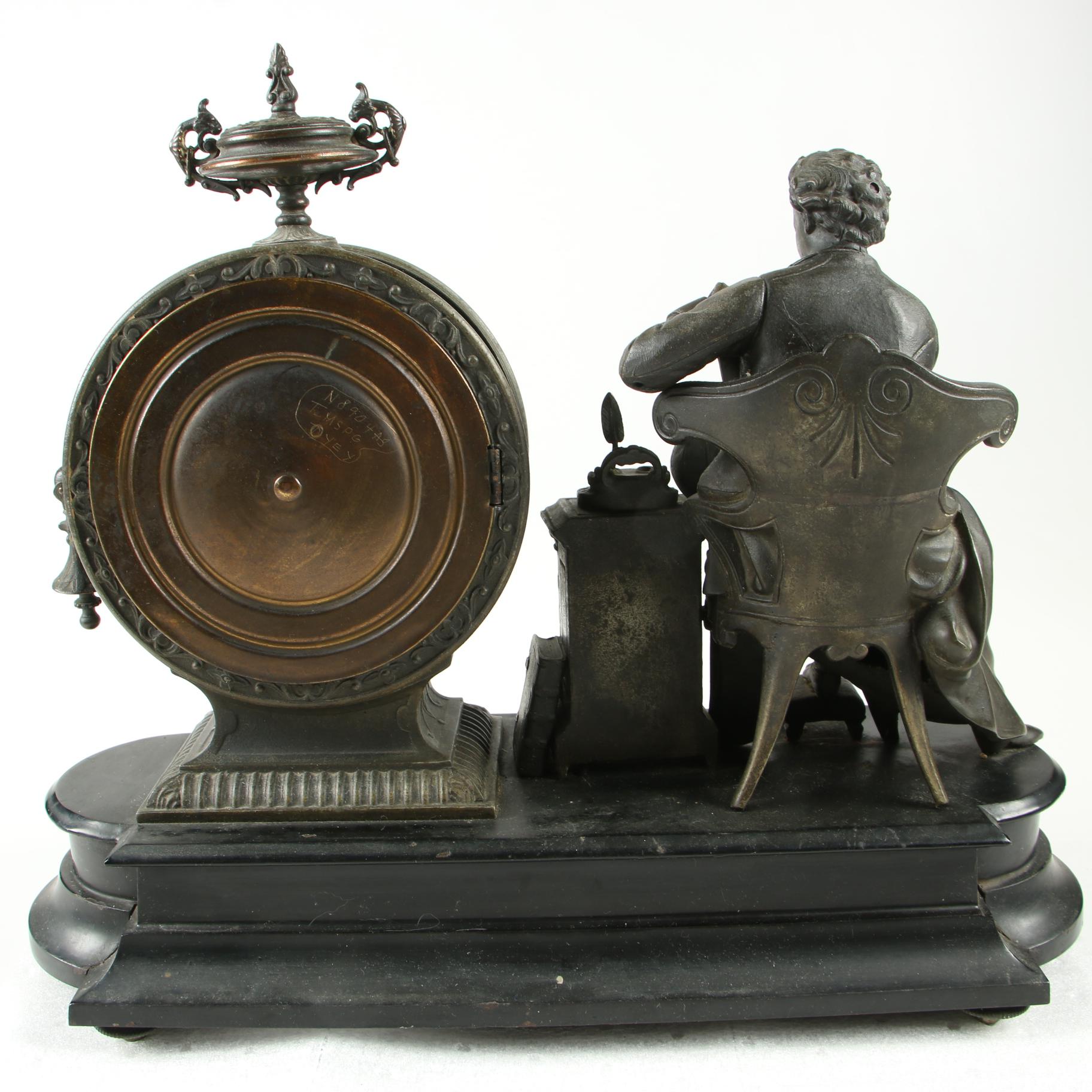 Ansonia Figural Mantle Clock of Isaac Newton