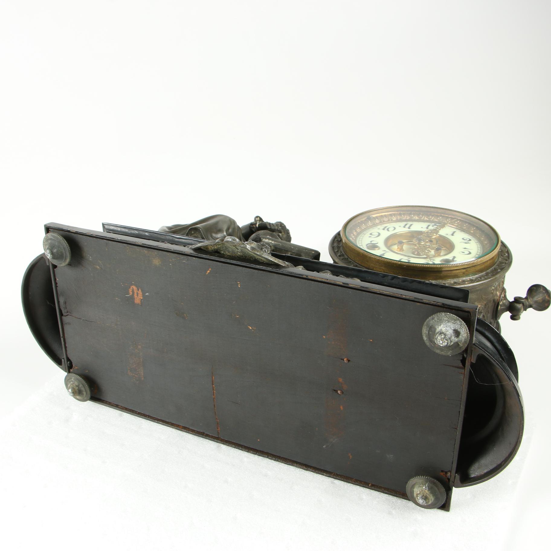 Ansonia Figural Mantle Clock of Isaac Newton