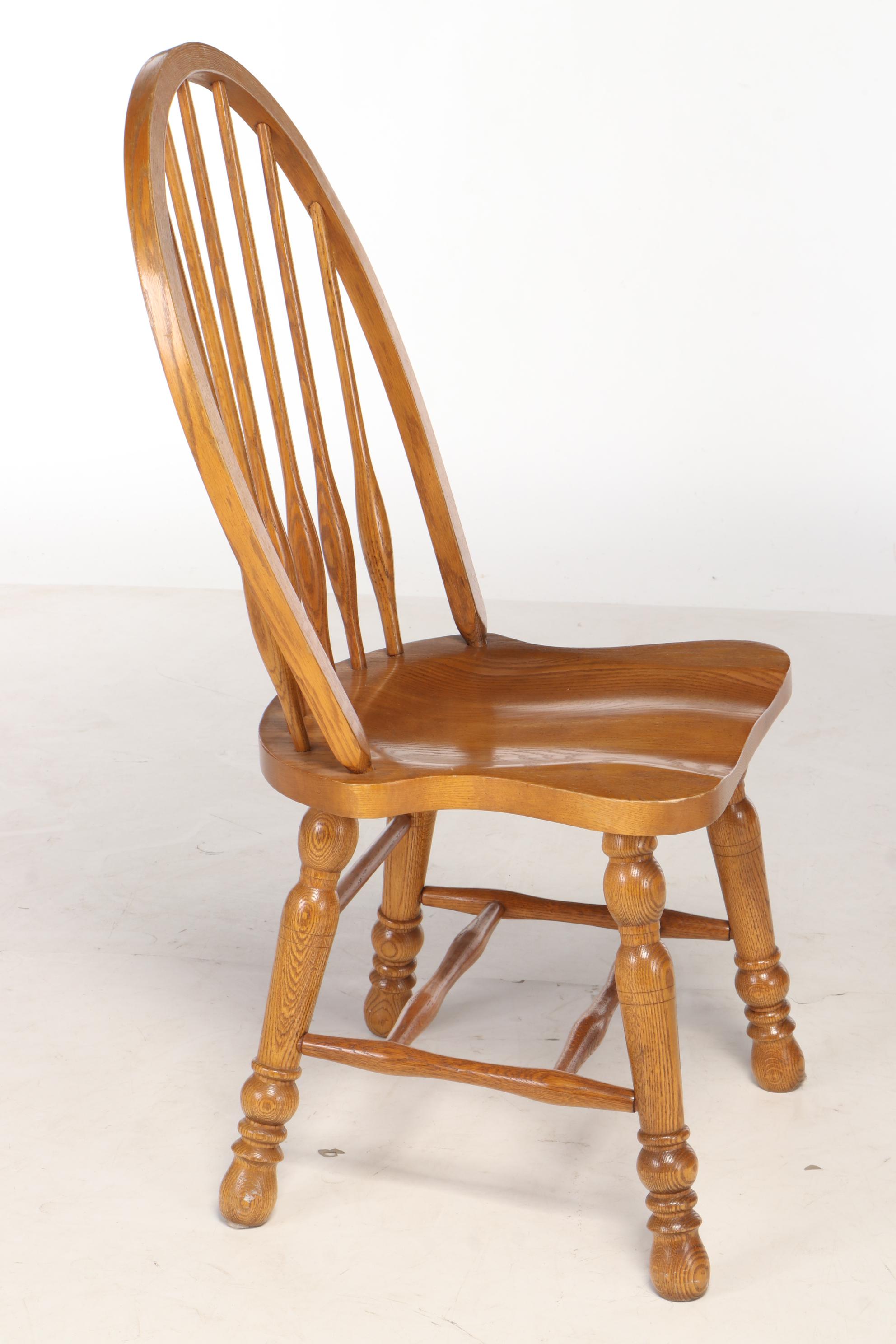 Cochrane Thresher Oak Pedestal Dining Set with Leaf Inserts, Contemporary