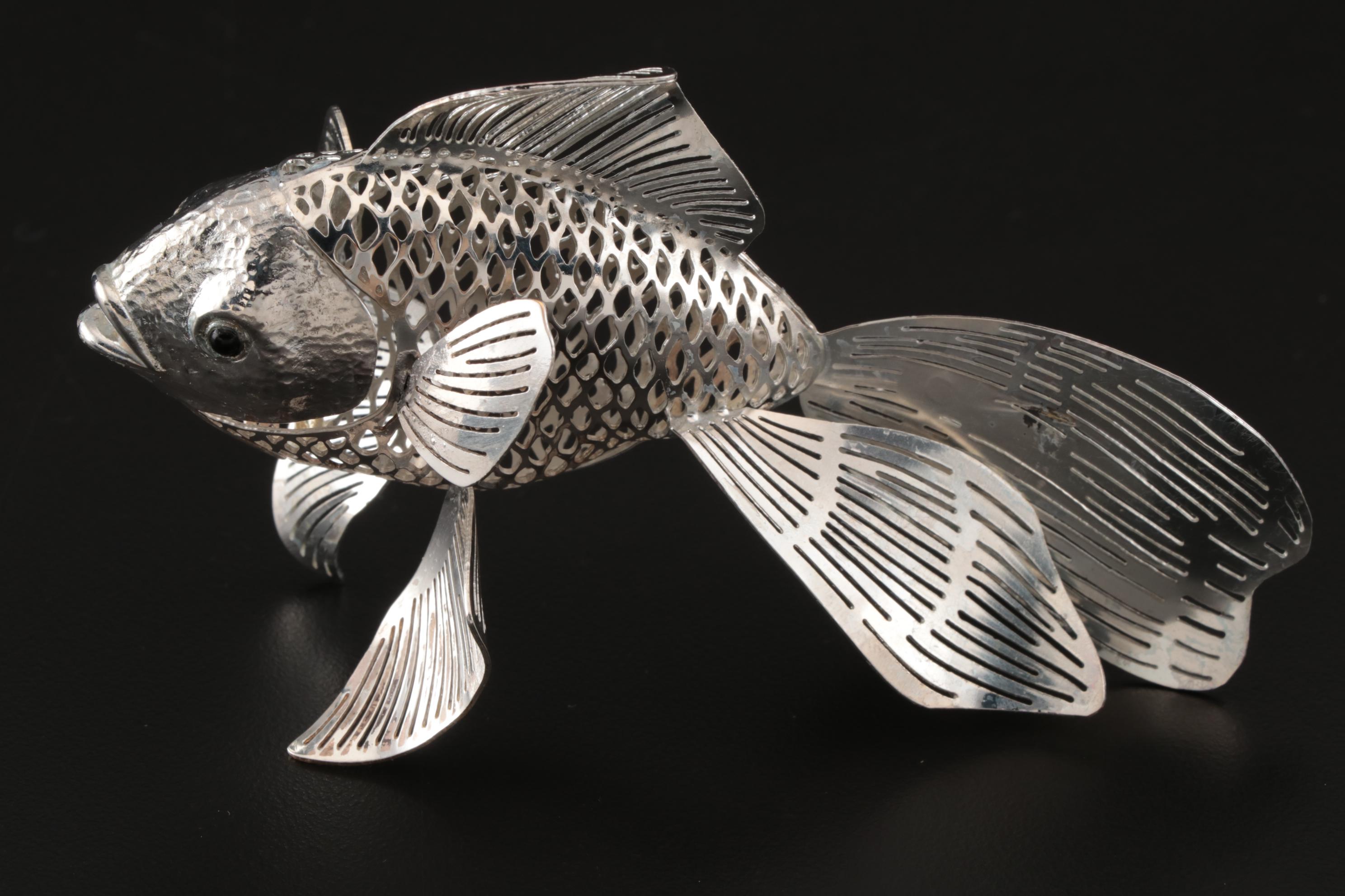 Christofle Silver Plate Fish Figurines From The Lumiere D'Argent Collection
