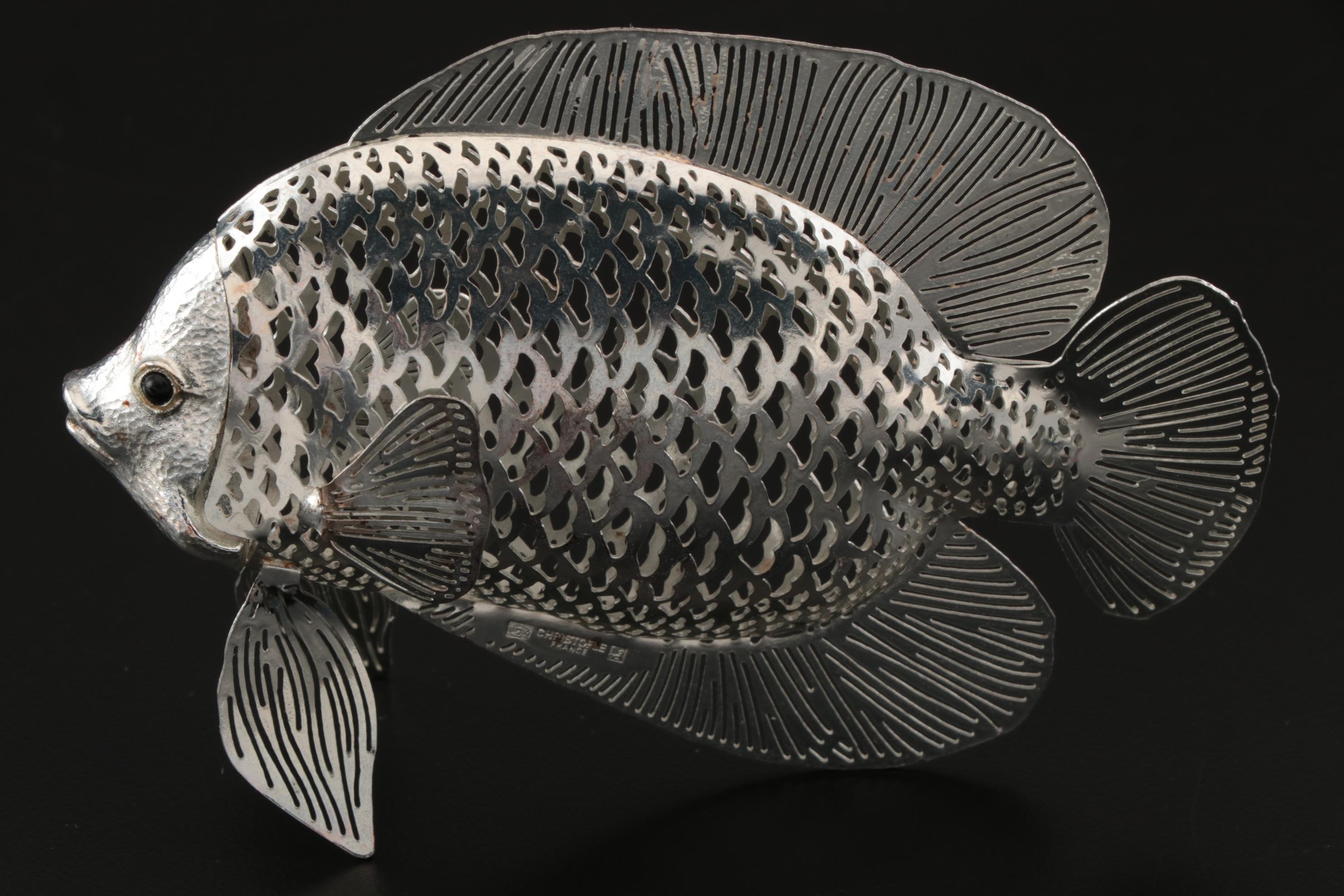 Christofle Silver Plate Fish Figurines From The Lumiere D'Argent Collection