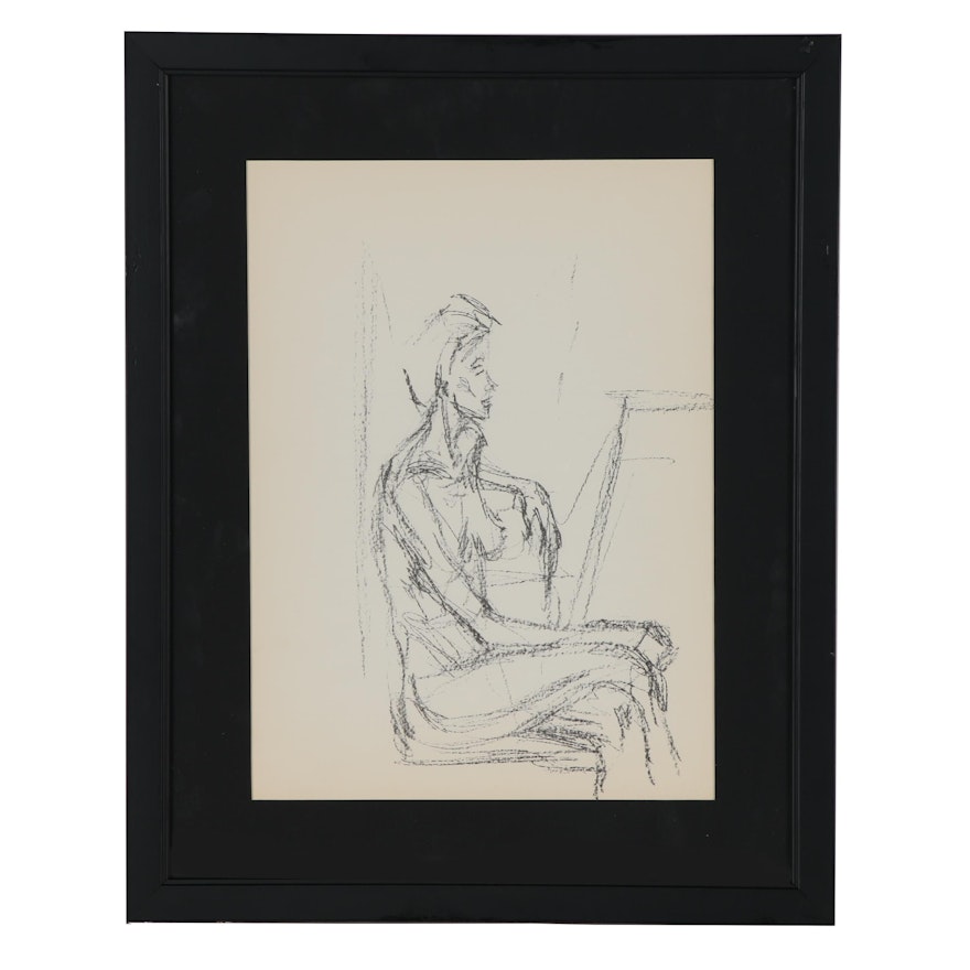 Alberto Giacometti Figurative Lithograph for "Derrière le Miroir", 1960