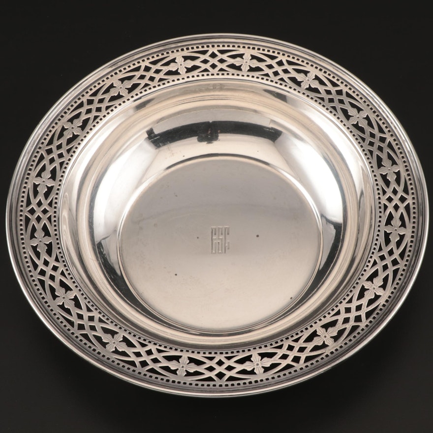 Tiffany & Co. Sterling Silver Bowl with Pierced Rim, Early to Mid 20th Century