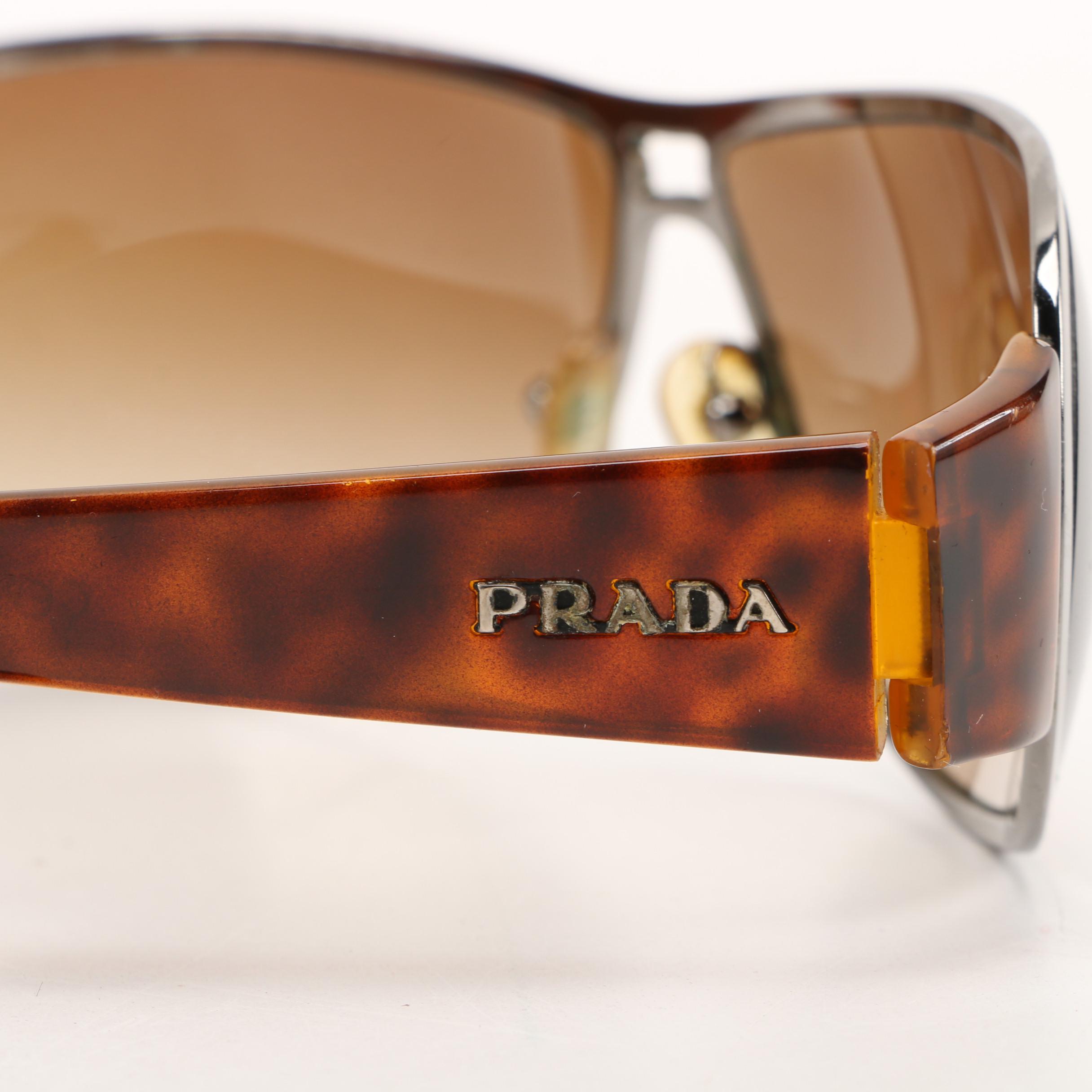 Prada SPR 70G Wrap Sunglasses in Tortoise