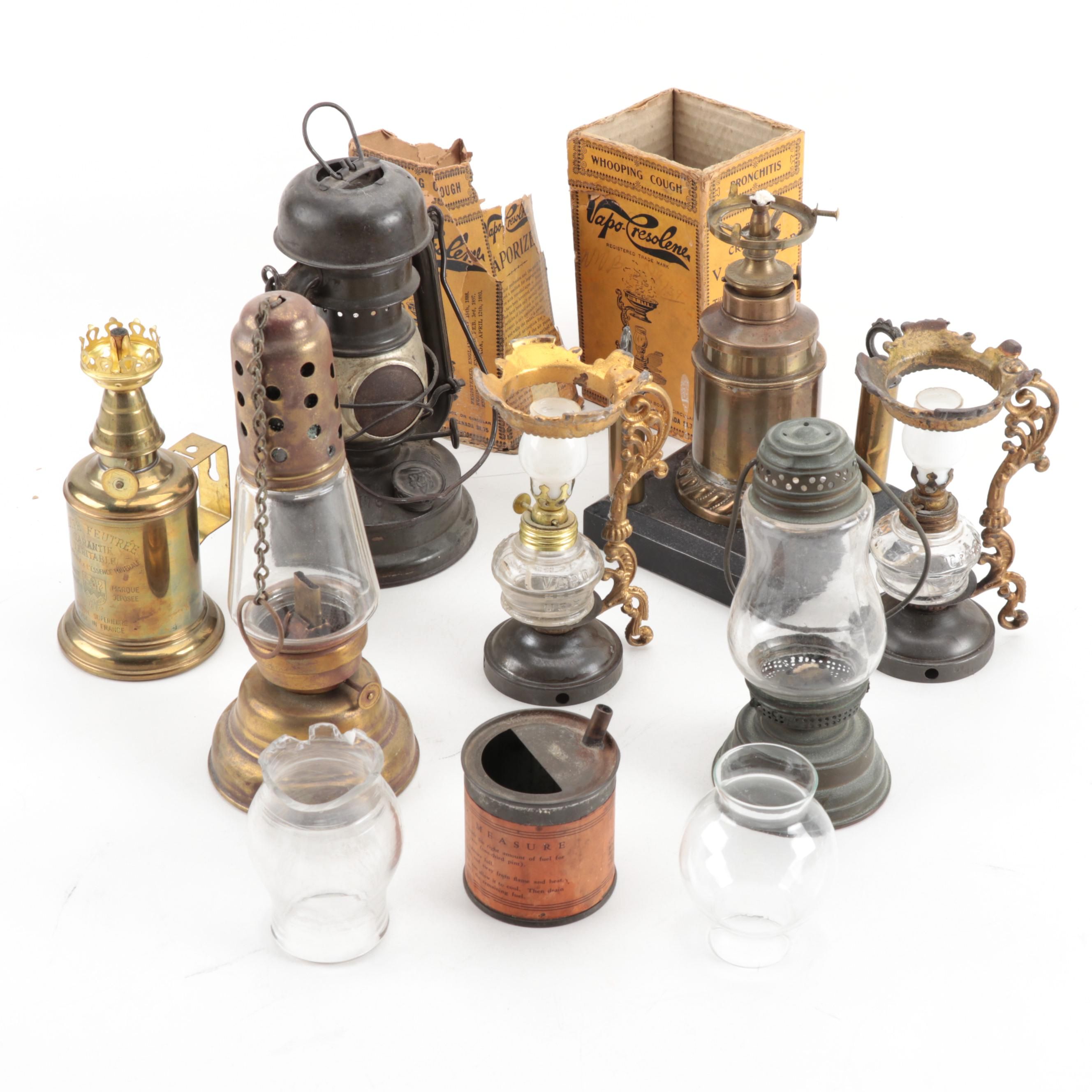 Miniature Lanterns-Lamps Including Vapo-Cresolene Whooping Cough Aide, 1900s