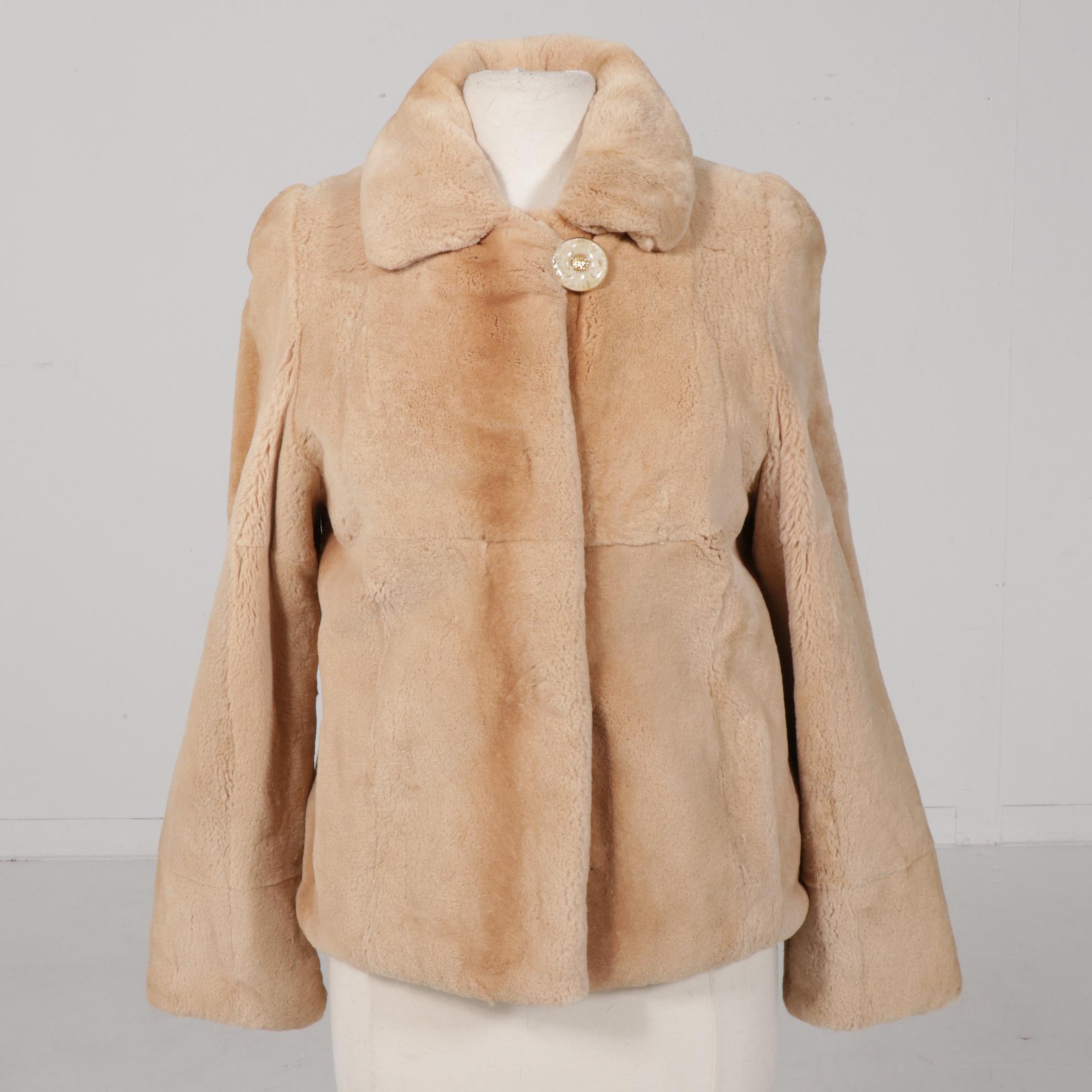 Modèle Chombert Sheared Rex Rabbit Fur Jacket, Vintage
