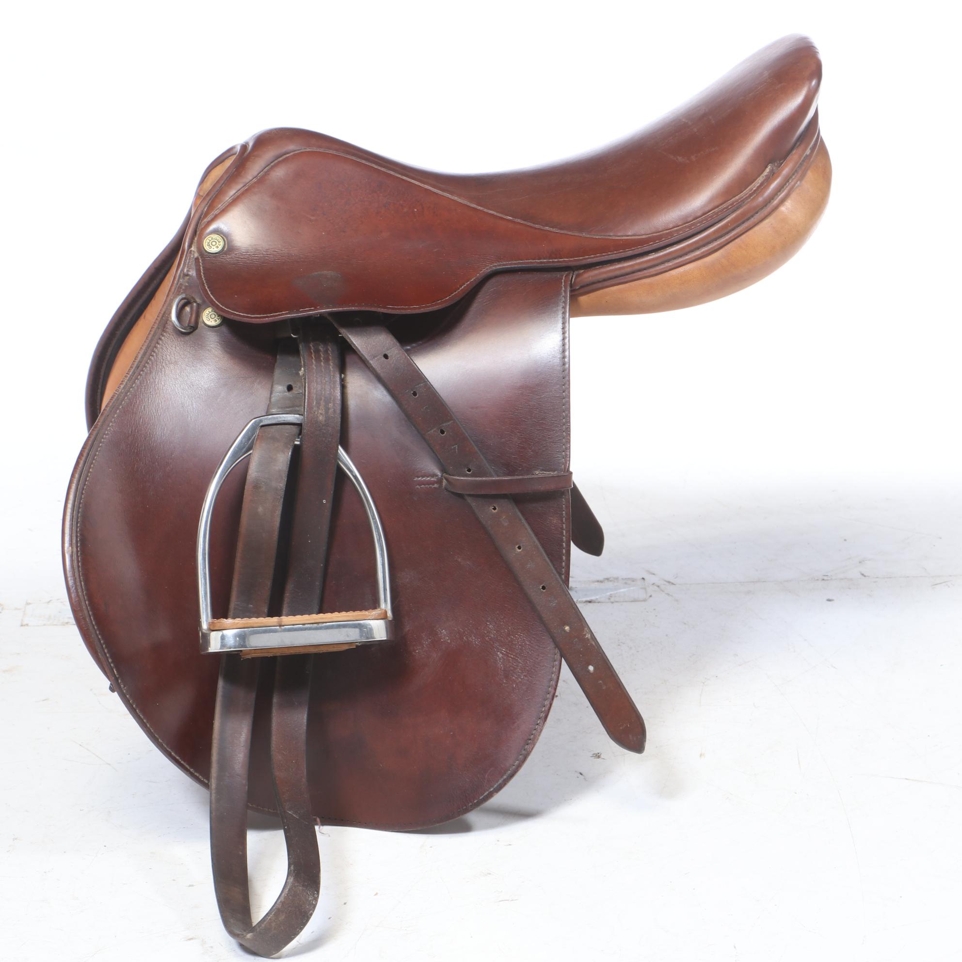English Leather Saddles from Collegiate and Crosby, Mid-20th Century