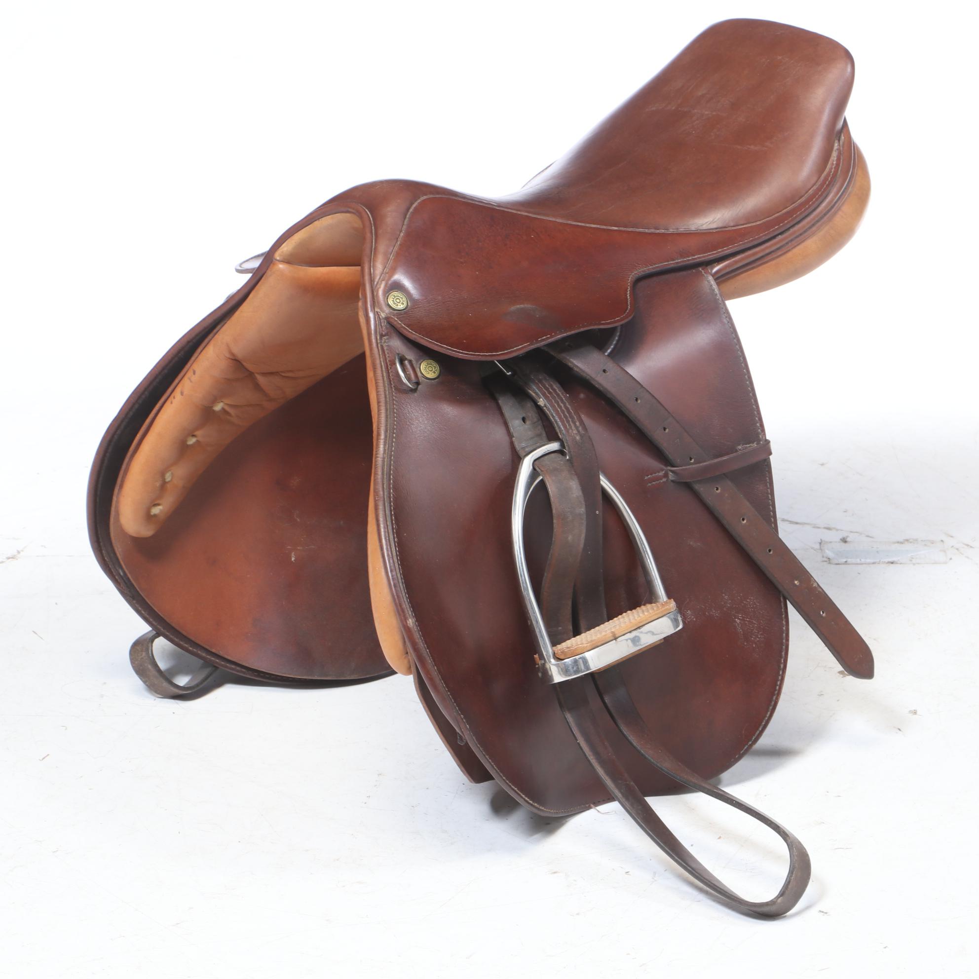English Leather Saddles from Collegiate and Crosby, Mid-20th Century