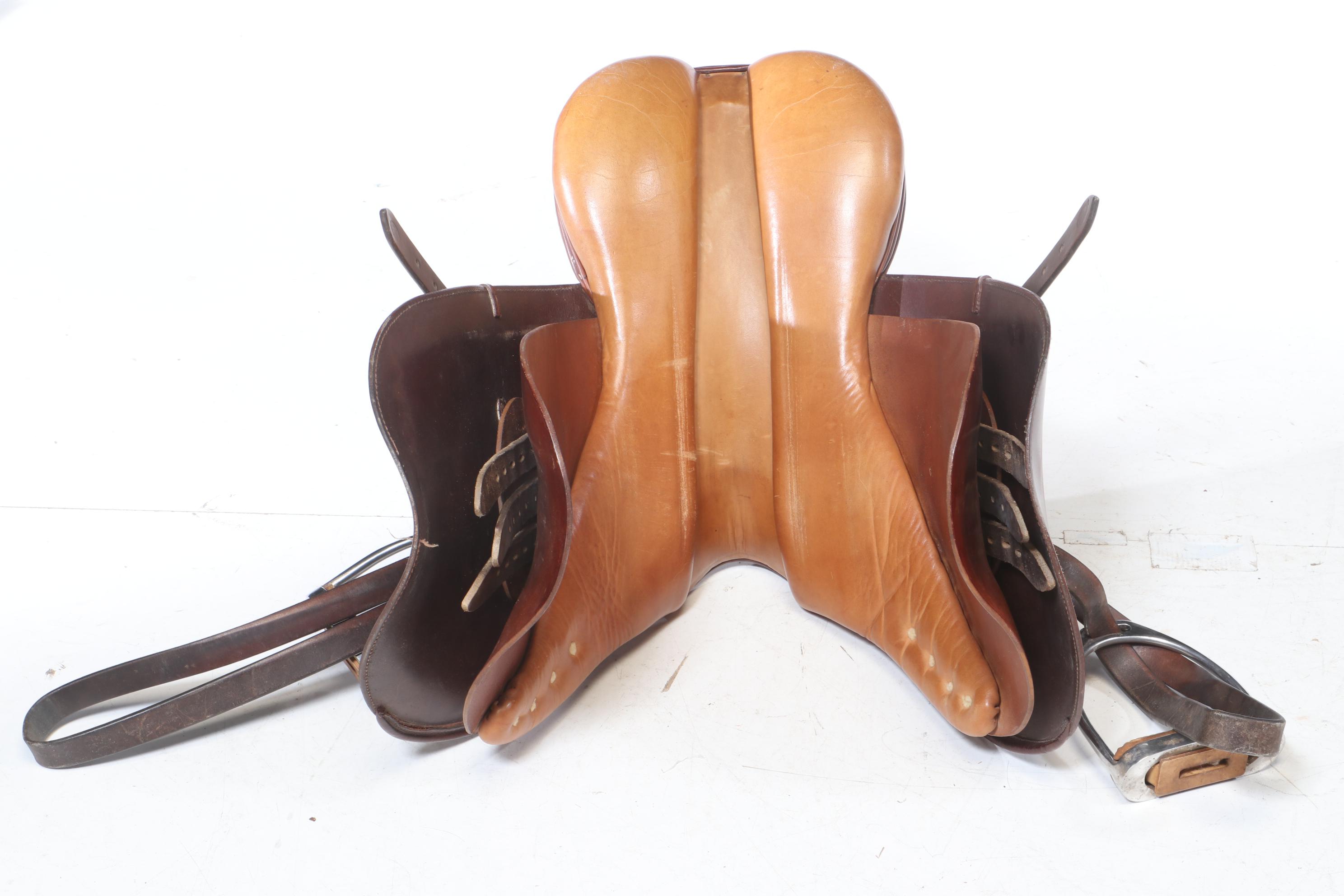 English Leather Saddles from Collegiate and Crosby, Mid-20th Century