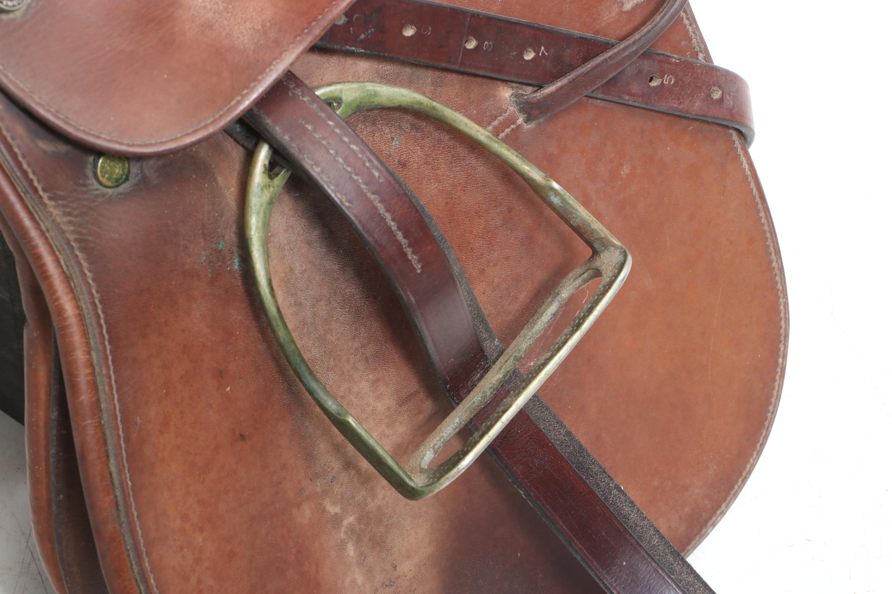 English Leather Saddles from Collegiate and Crosby, Mid-20th Century
