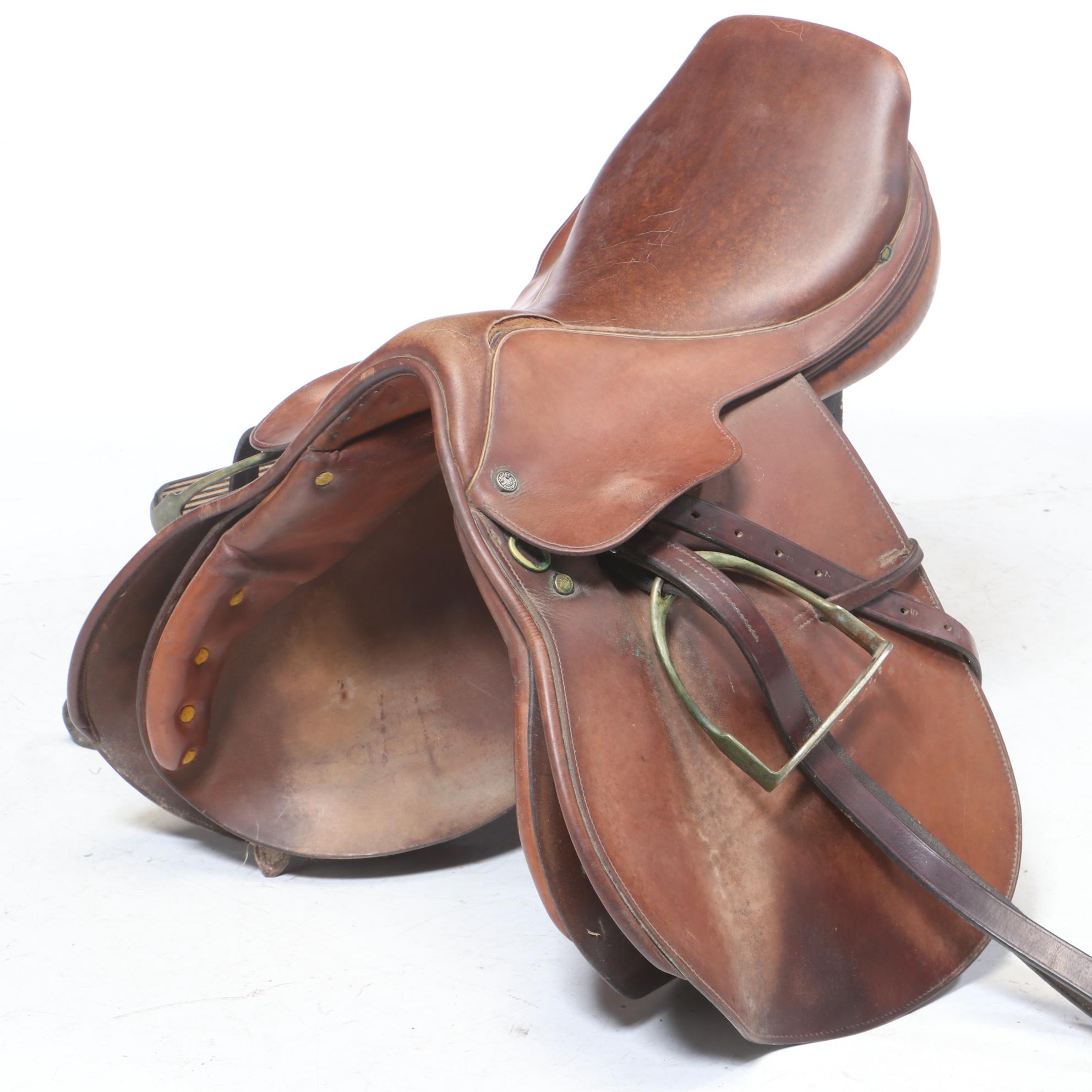 English Leather Saddles from Collegiate and Crosby, Mid-20th Century