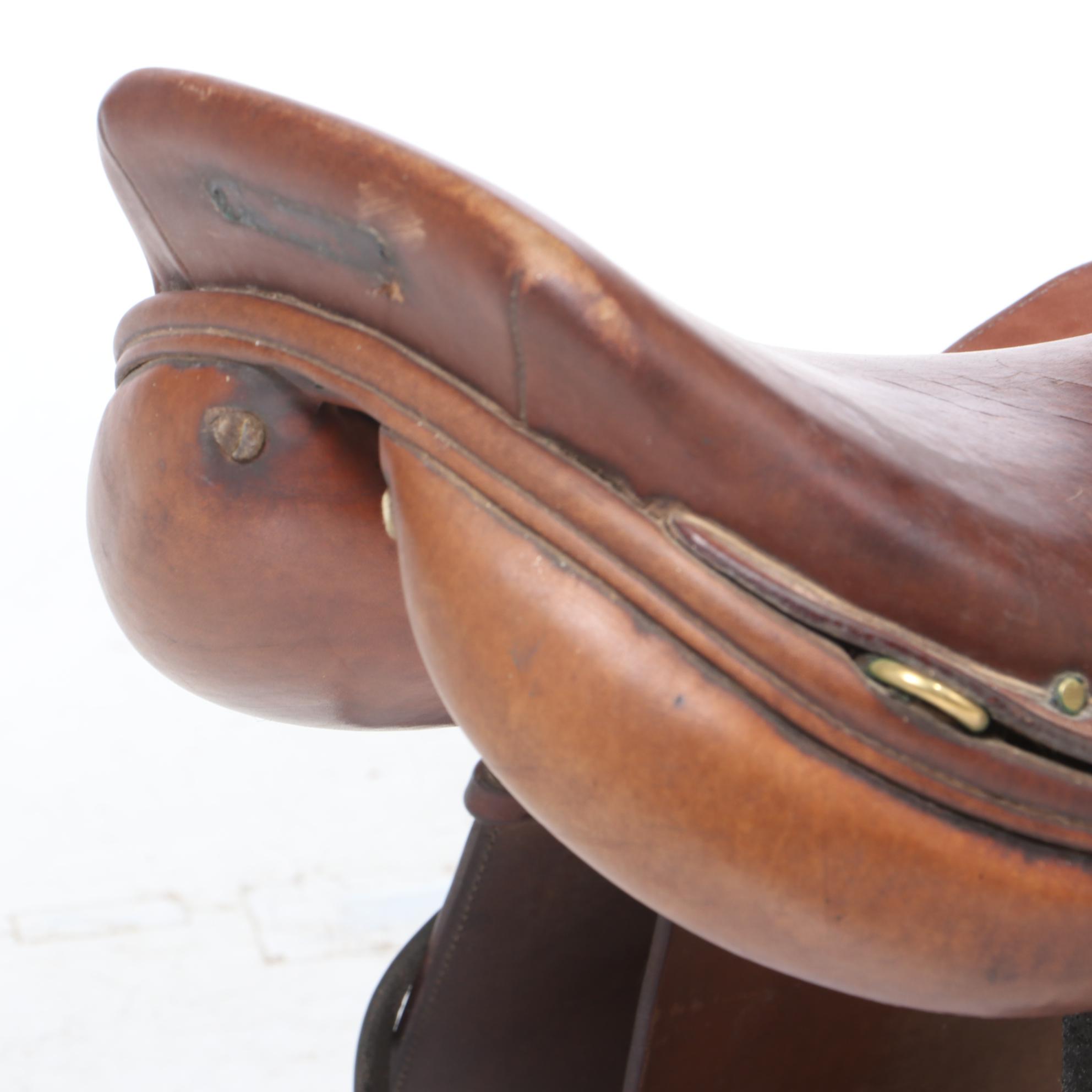 English Leather Saddles from Collegiate and Crosby, Mid-20th Century