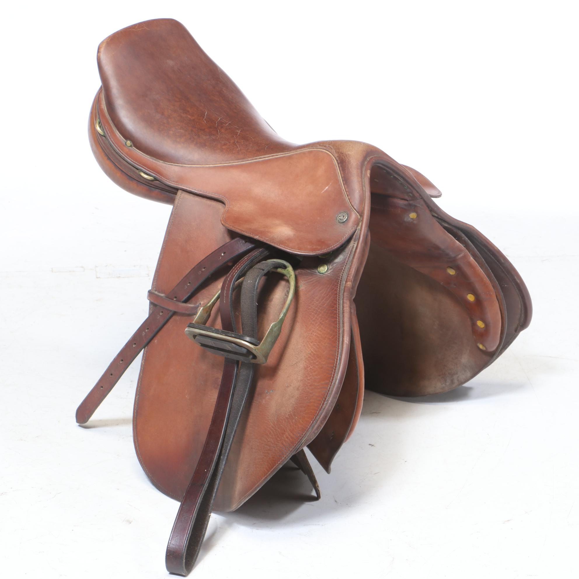 English Leather Saddles from Collegiate and Crosby, Mid-20th Century