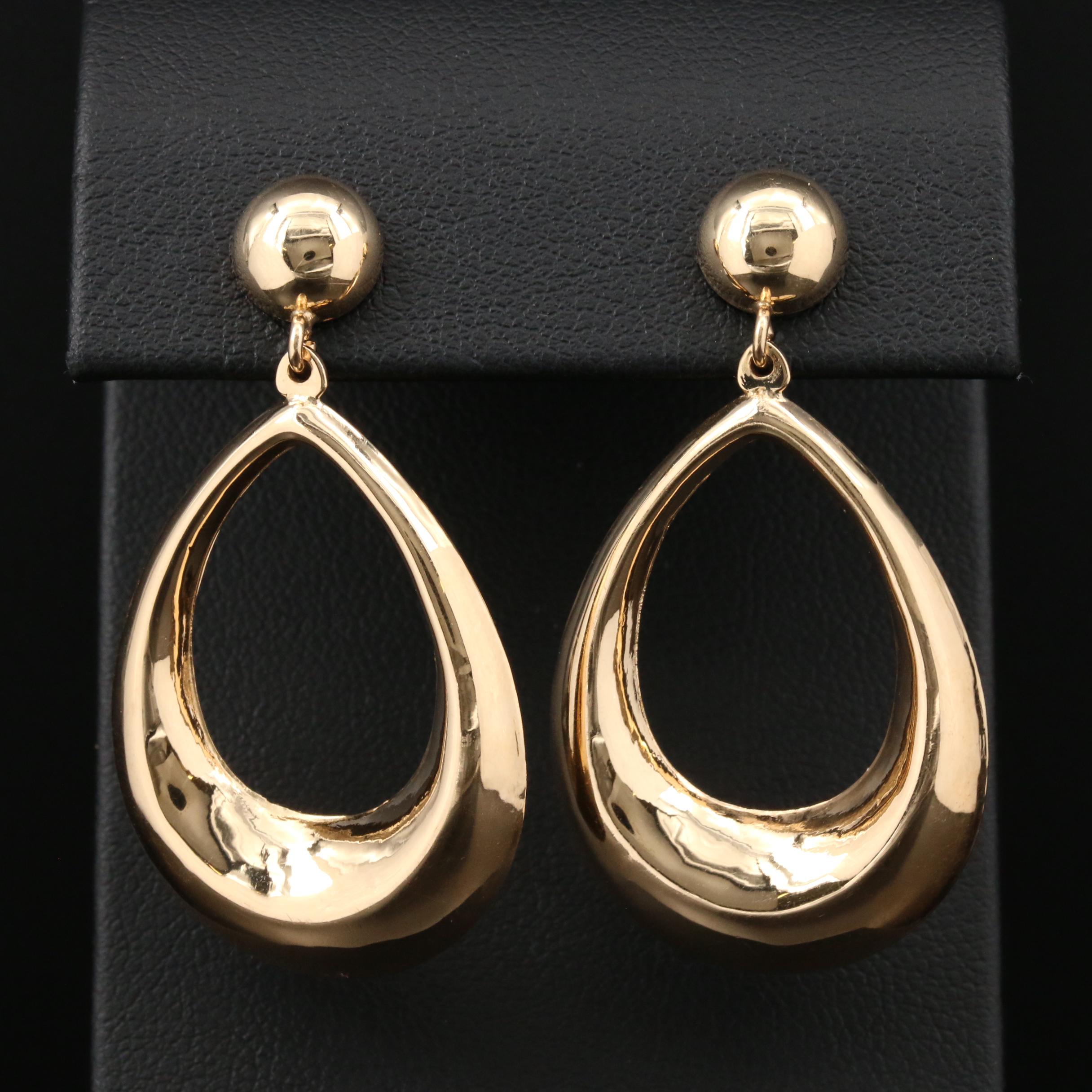 14K Yellow Gold Dangle Earrings